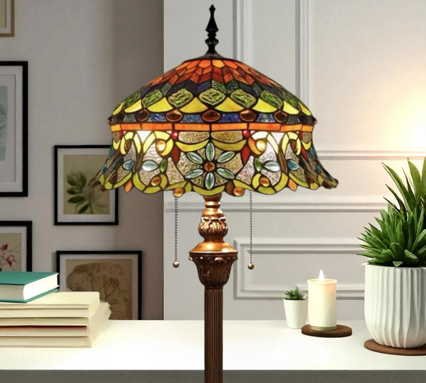 CDH Tiffany Floor Lamp 18" XLARGE 46CM shade (19002)