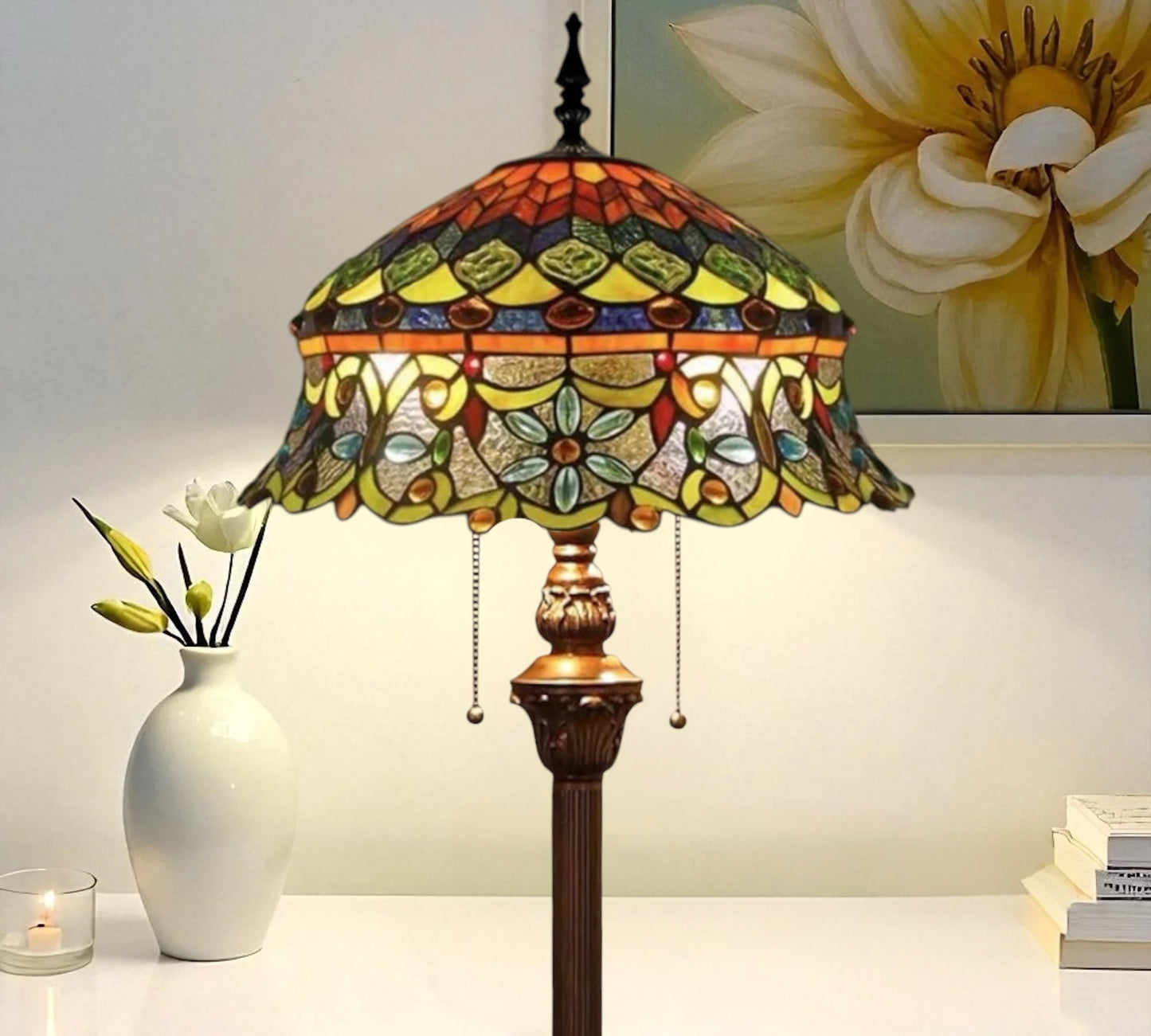 CDH Tiffany Floor Lamp 18" XLARGE 46CM shade (19002)