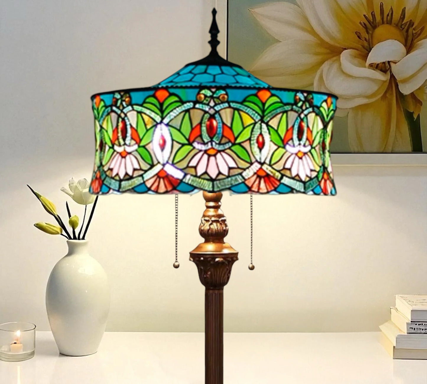 CDH Tiffany Floor Lamp 18" XLARGE 46CM shade (19001)