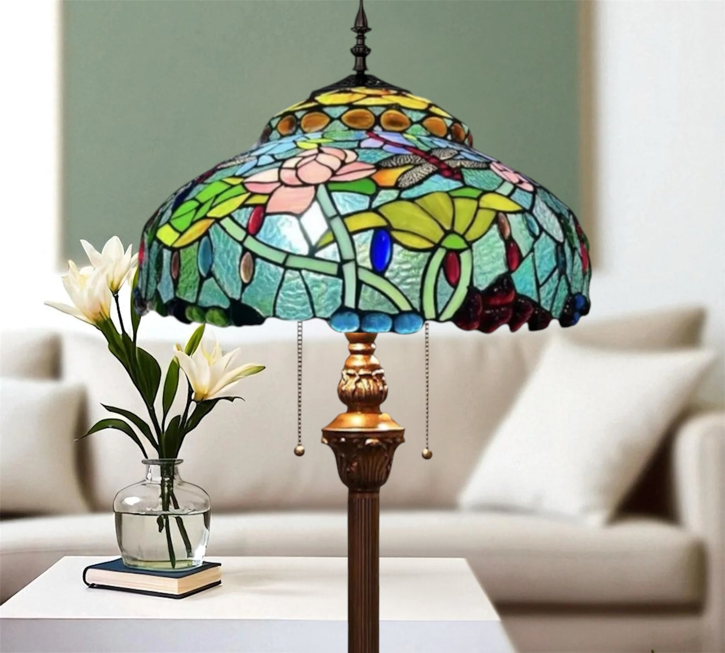CDH Tiffany Floor Lamp 18" XLARGE 46CM shade (19003)
