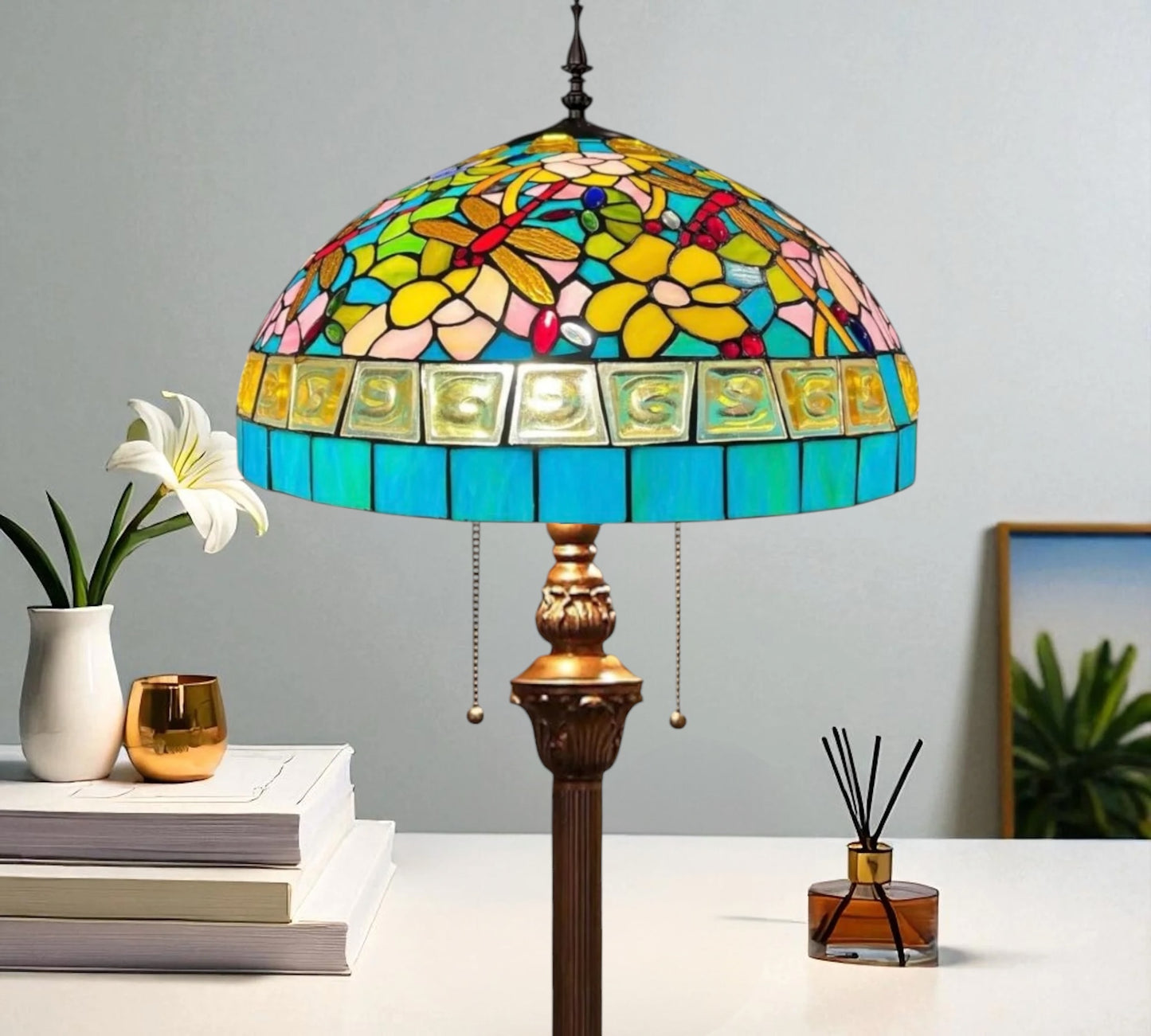 CDH Tiffany Floor Lamp 18" XLARGE 46CM shade (19004)