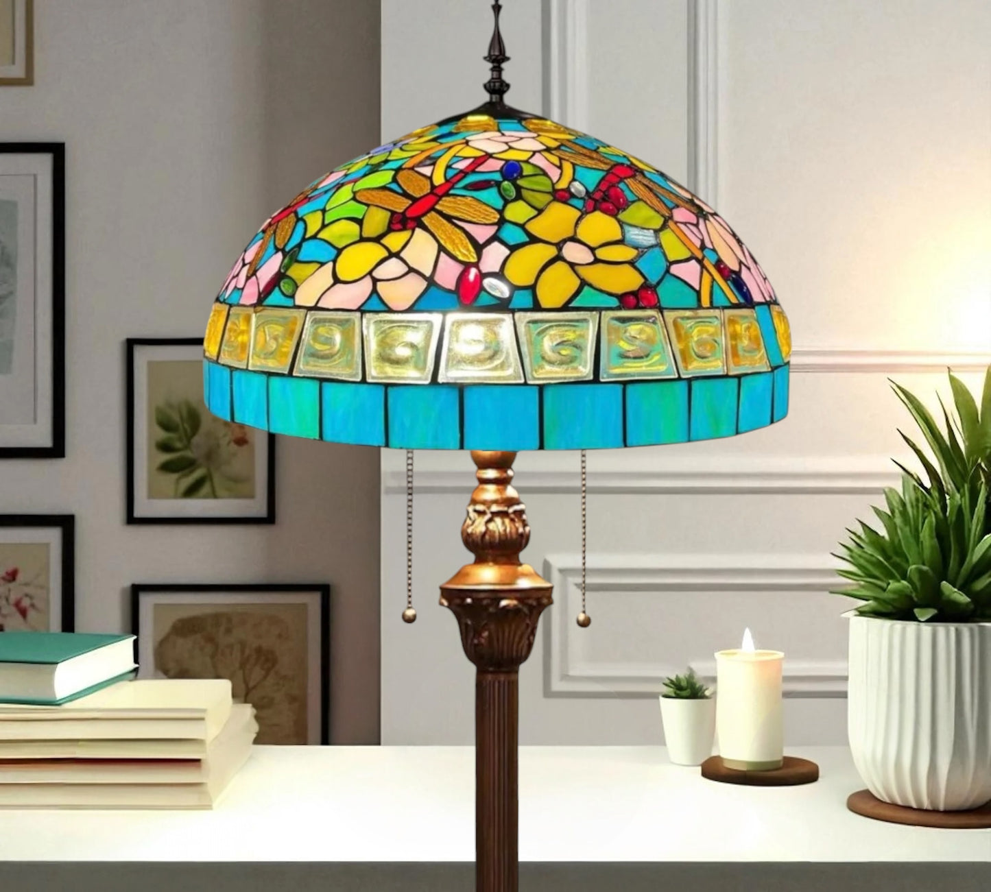 CDH Tiffany Floor Lamp 18" XLARGE 46CM shade (19004)