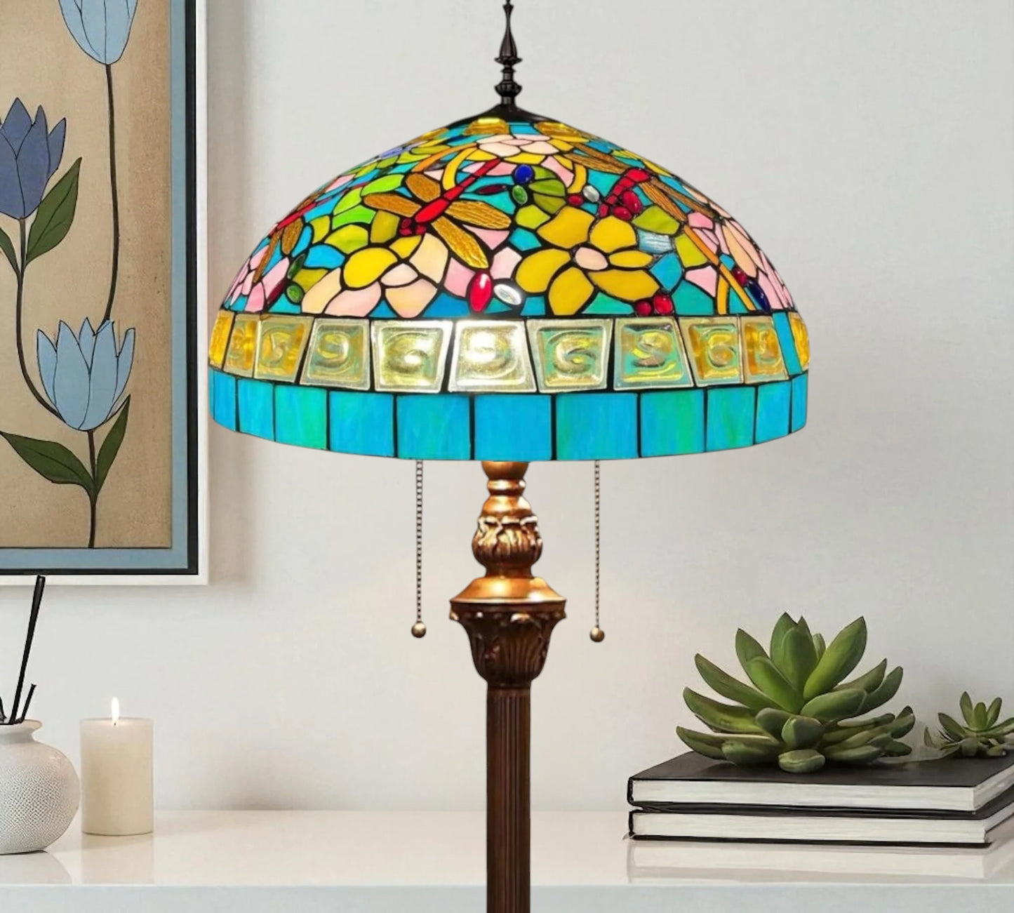 CDH Tiffany Floor Lamp 18" XLARGE 46CM shade (19004)