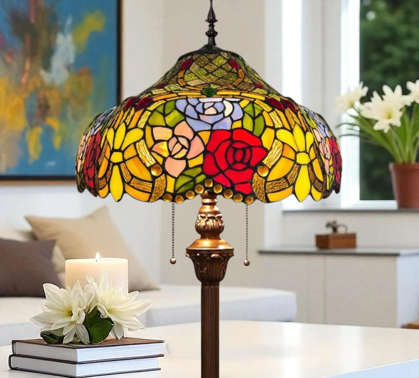 CDH Tiffany Floor Lamp 18" XLARGE 46CM shade (19006)