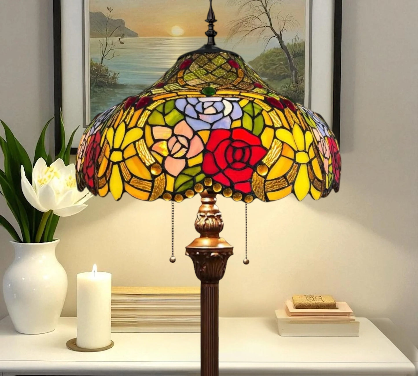 CDH Tiffany Floor Lamp 18" XLARGE 46CM shade (19006)