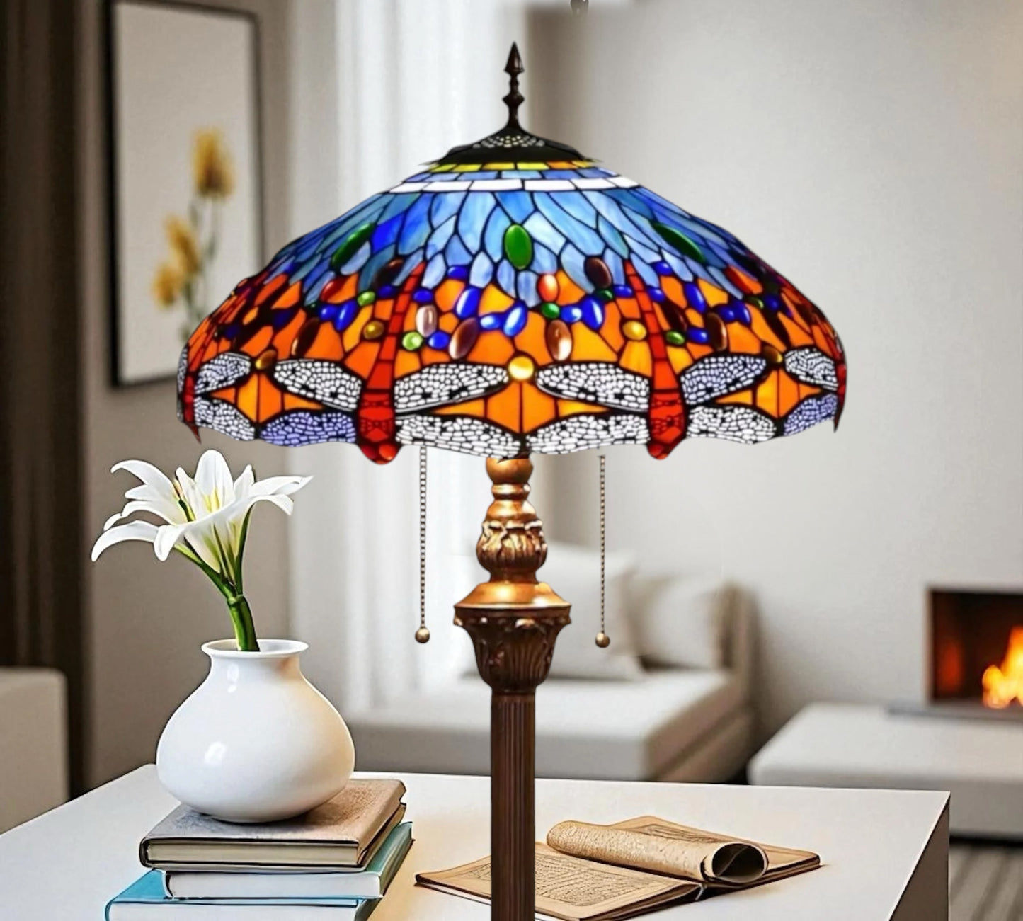 CDH Tiffany Floor Lamp XLARGE 18" 46CM shade (19014)