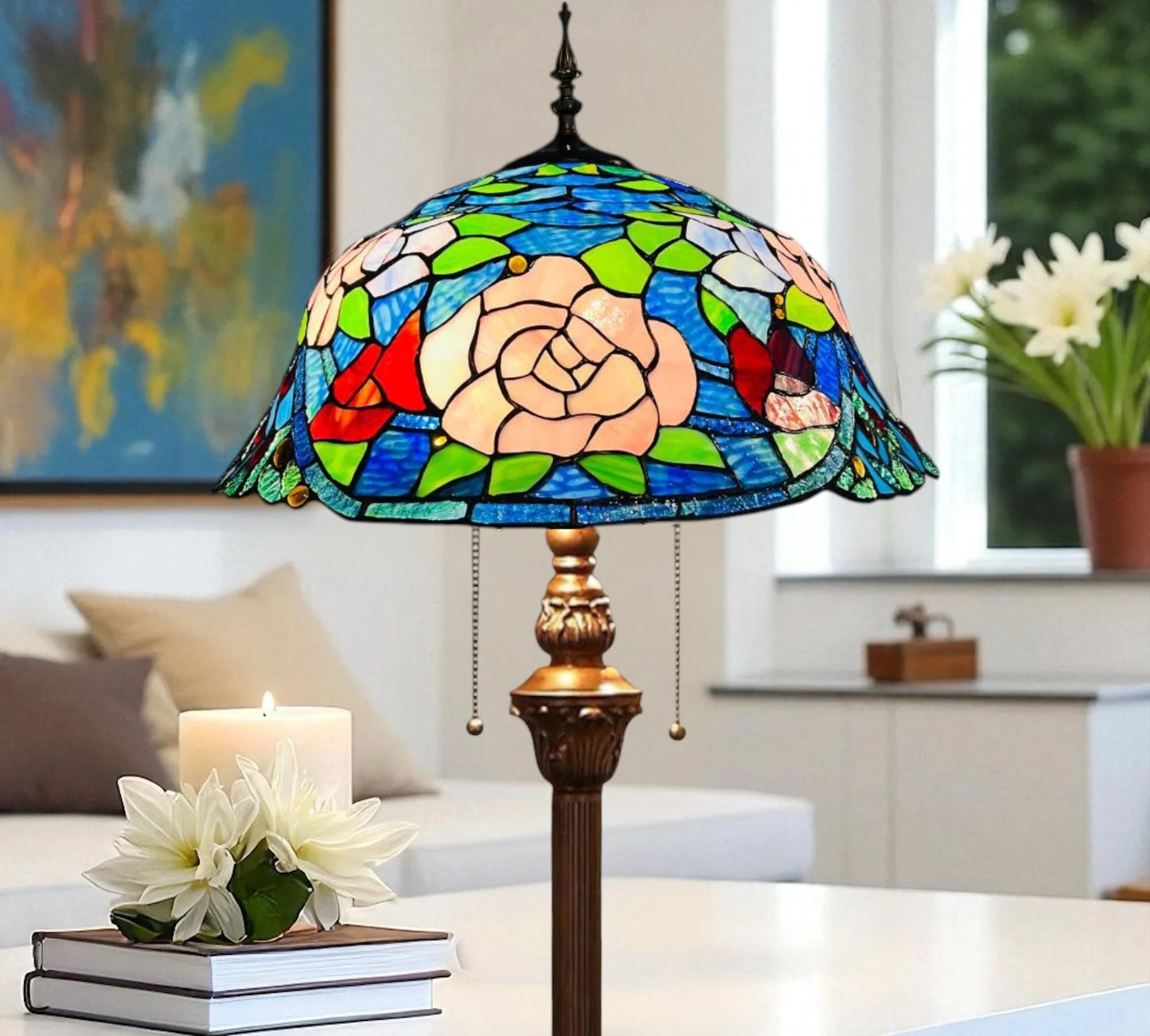 CDH Tiffany Floor Lamp 18" XLARGE 46CM shade (19005)