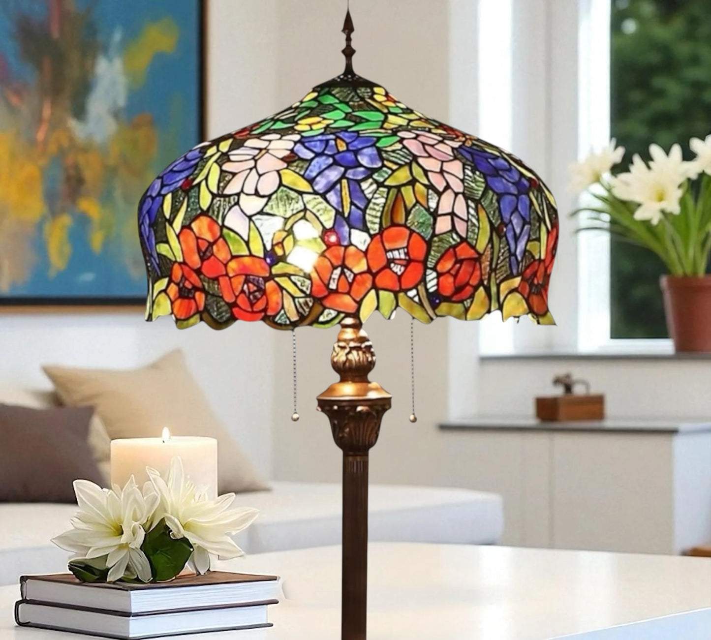 CDH Tiffany Floor Lamp 18" XLARGE 46CM shade (16054)