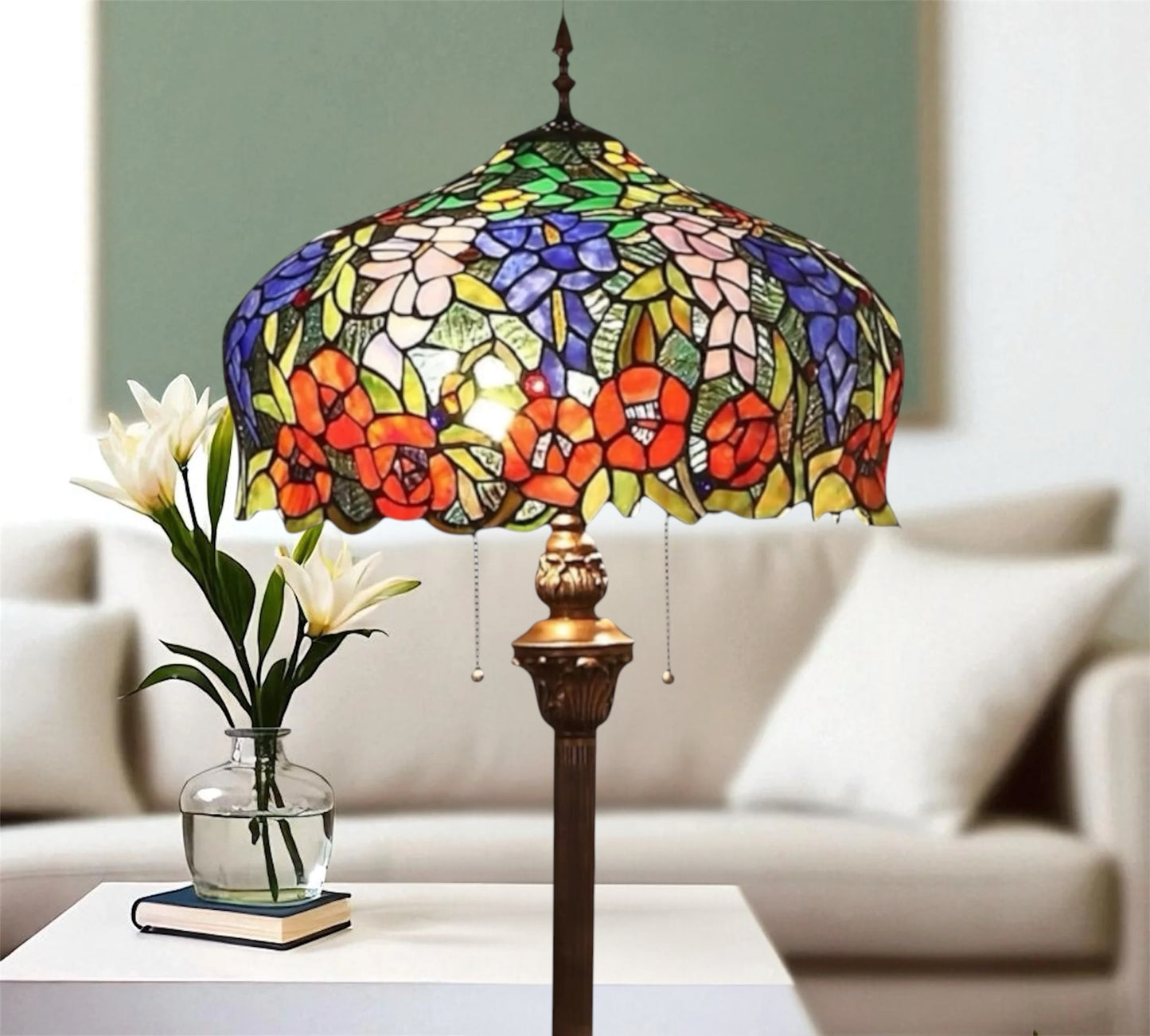 CDH Tiffany Floor Lamp 18" XLARGE 46CM shade (16054)