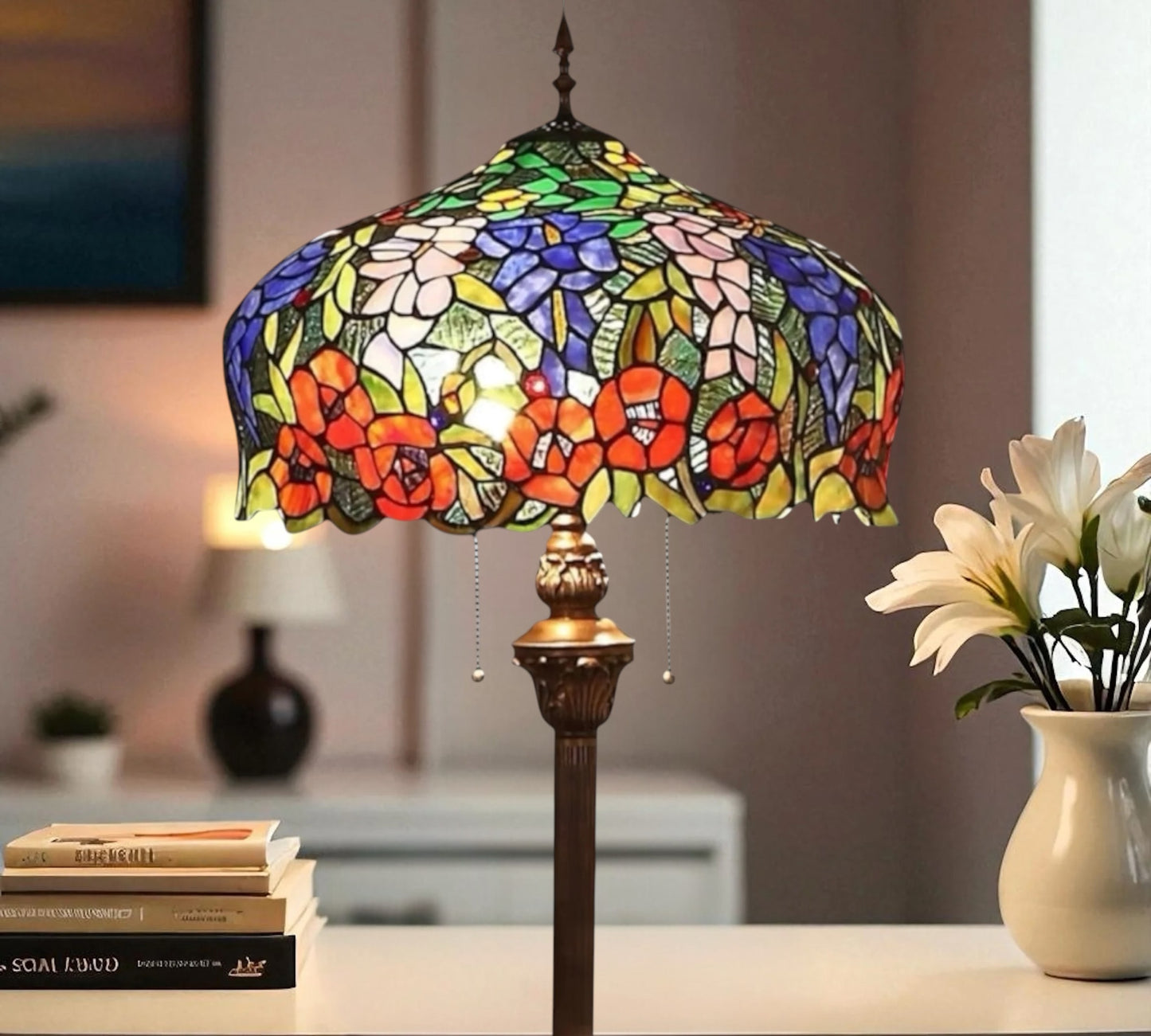 CDH Tiffany Floor Lamp 18" XLARGE 46CM shade (16054)
