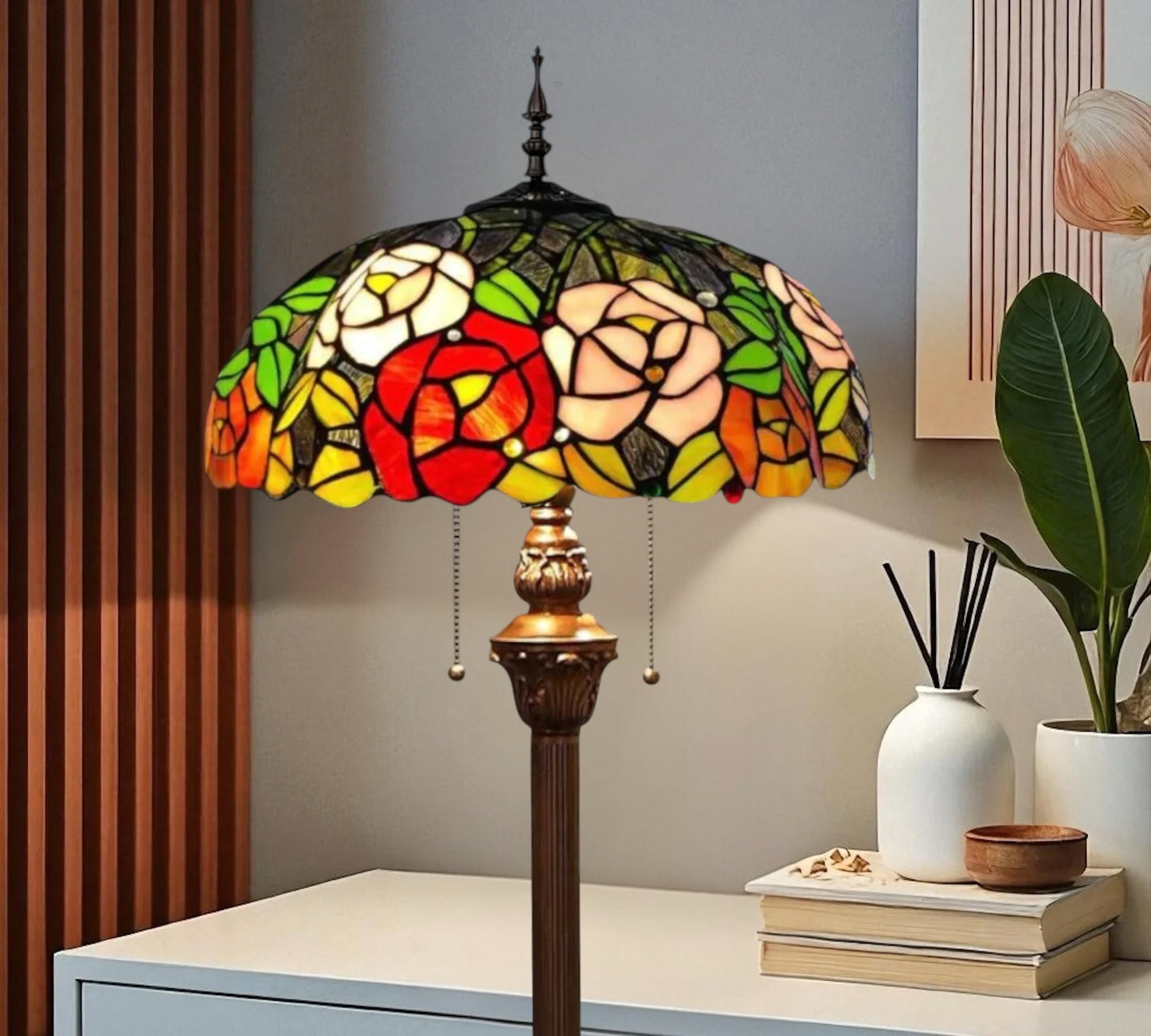 CDH Tiffany Floor Lamp (16078) 16" 40CM Shade