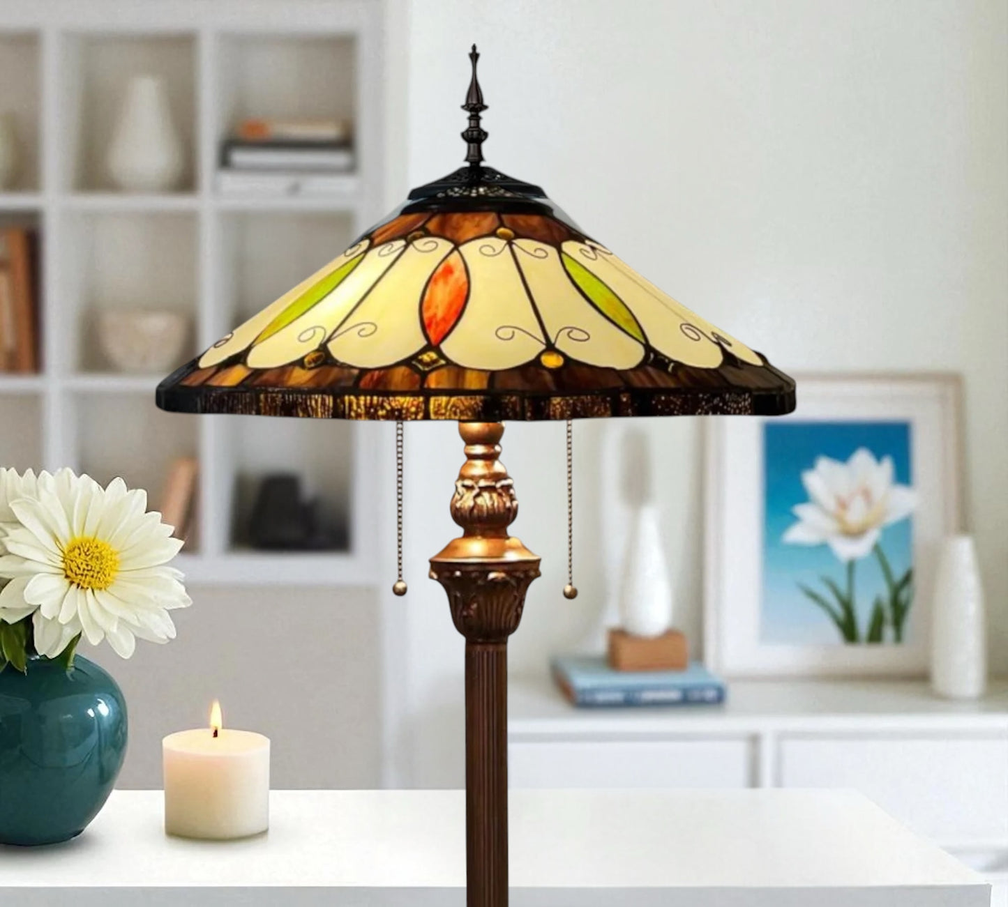 CDH Tiffany Floor Lamp (14002) 16" 40CM Shade