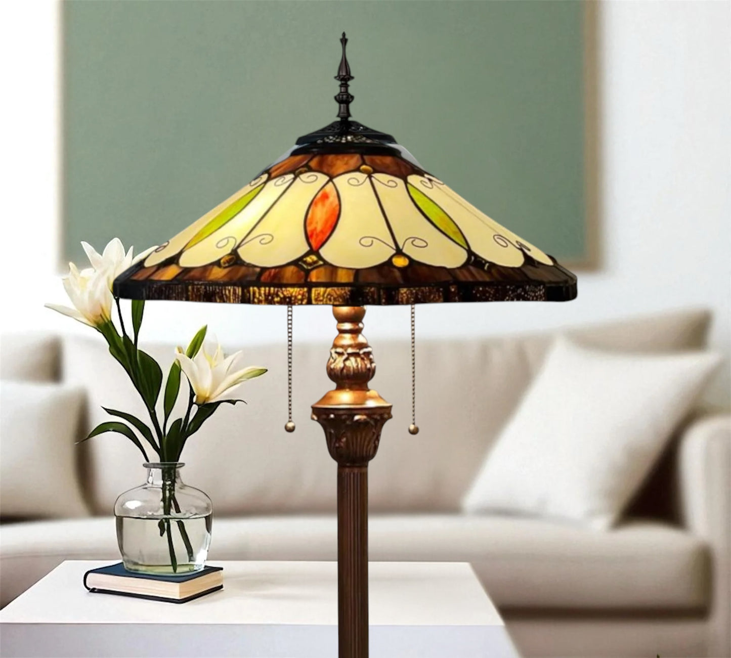 CDH Tiffany Floor Lamp (14002) 16" 40CM Shade