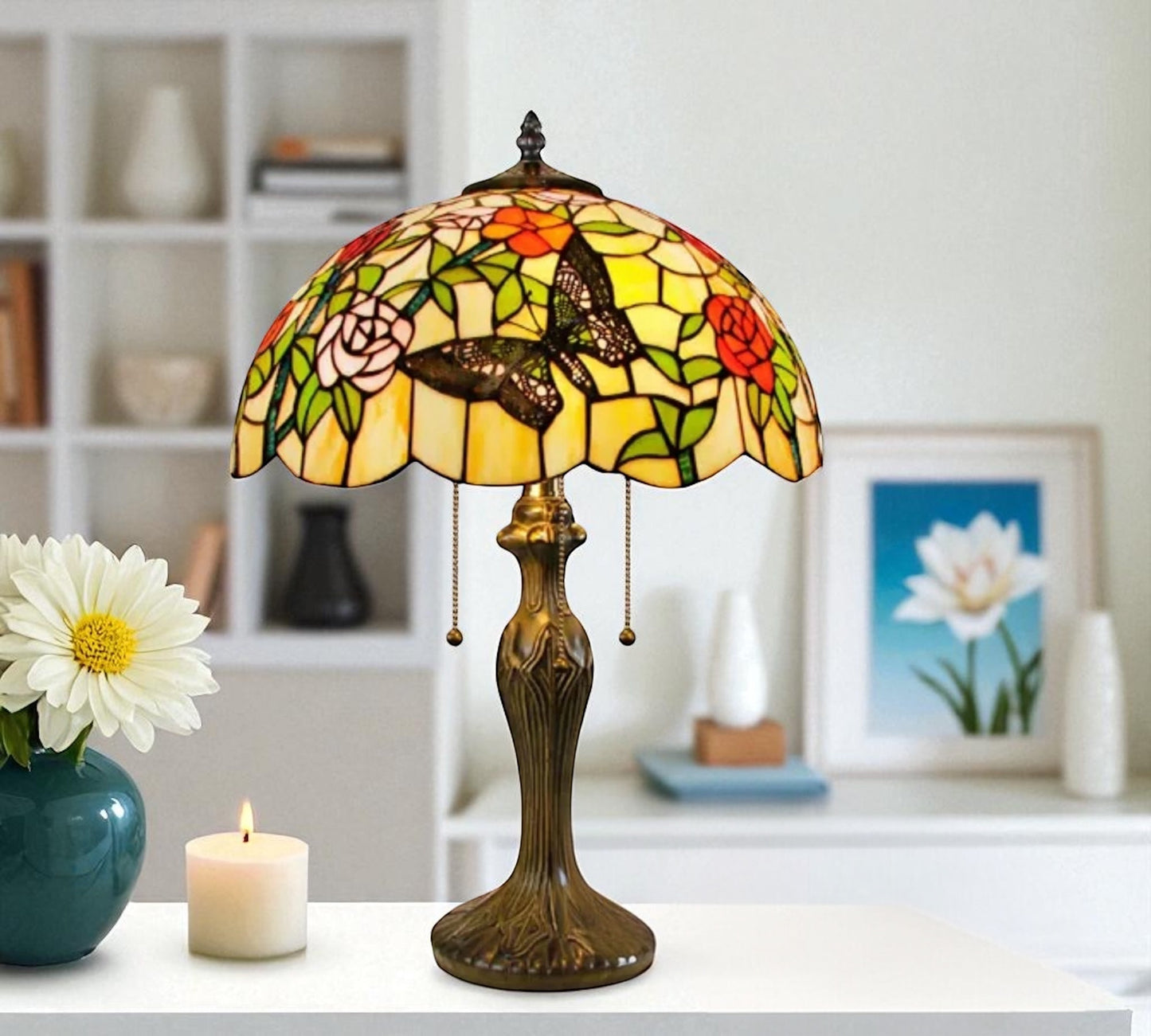 CDH 16" Tiffany Table Lamp 40cm Shade (15044)