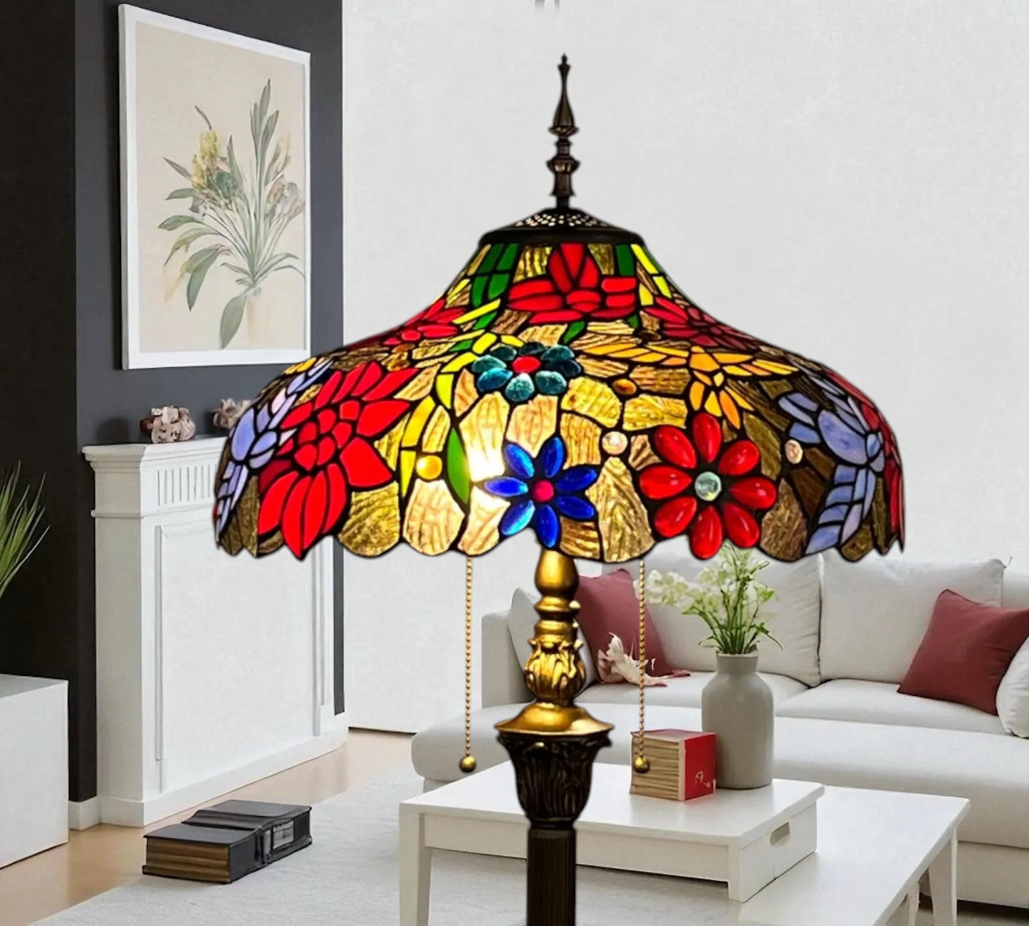 CDH Tiffany Floor Lamp 18" XLARGE 46CM shade (16116X)