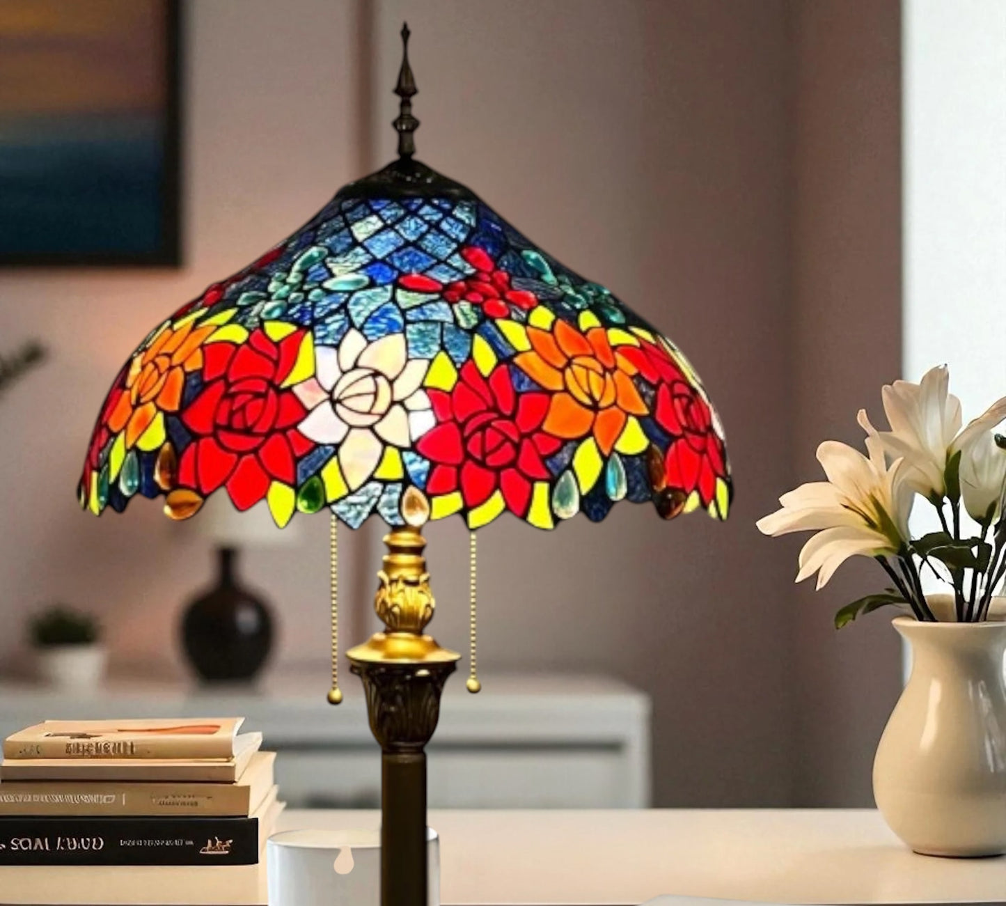 CDH Tiffany Floor Lamp 18" XLARGE 46CM shade (16110FX)