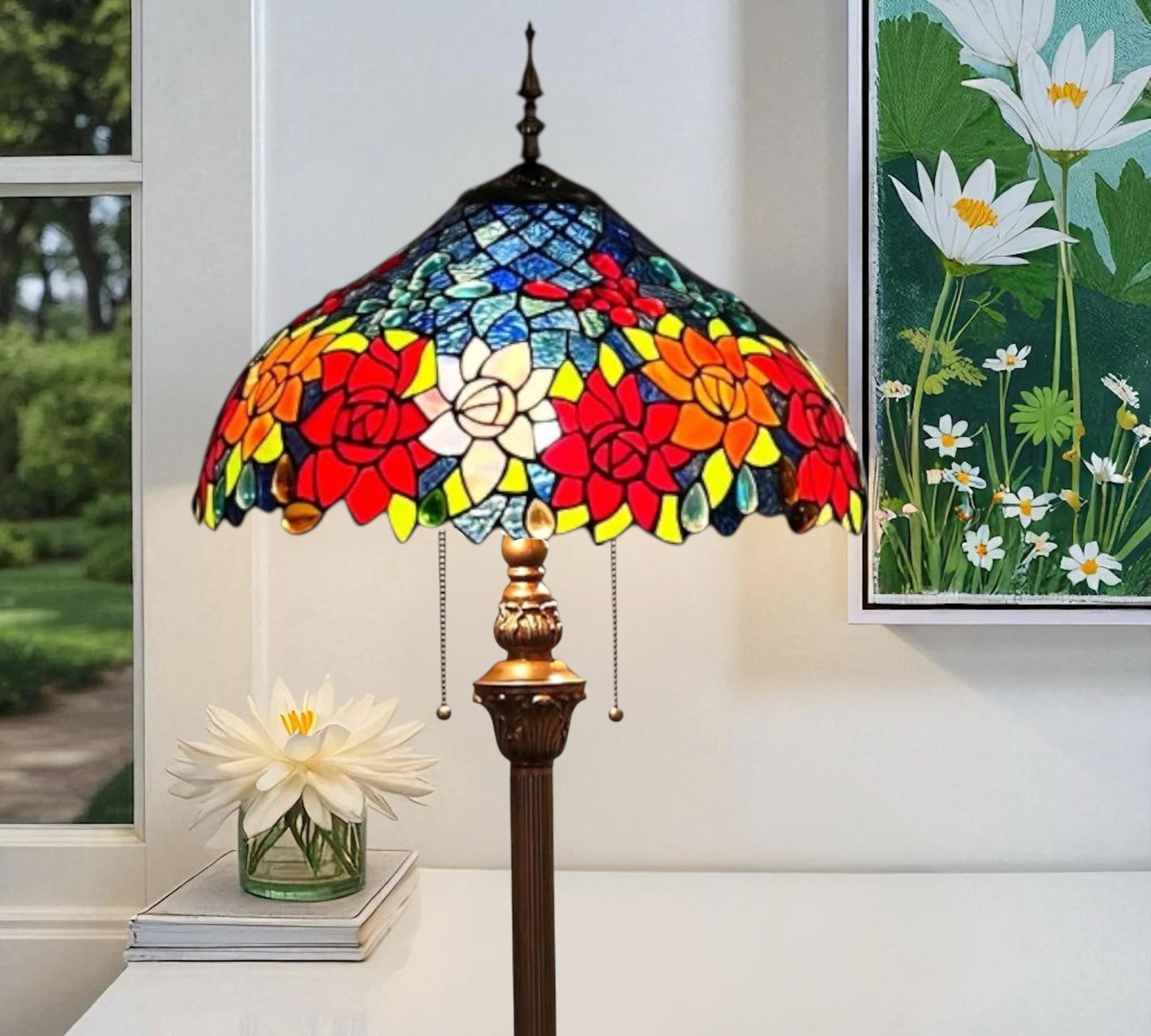 CDH Tiffany Floor Lamp 18" XLARGE 46CM shade (16110FX)