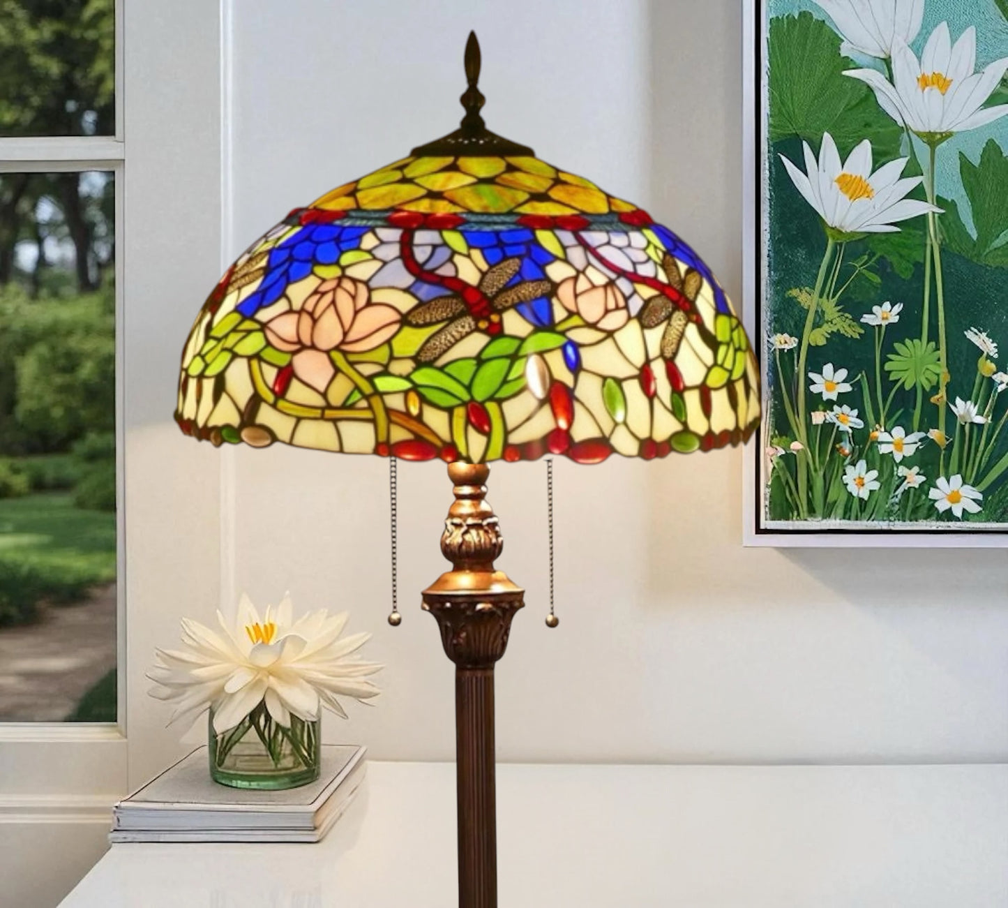 CDH Tiffany Floor Lamp 18" XLARGE 46CM shade (16941FX)