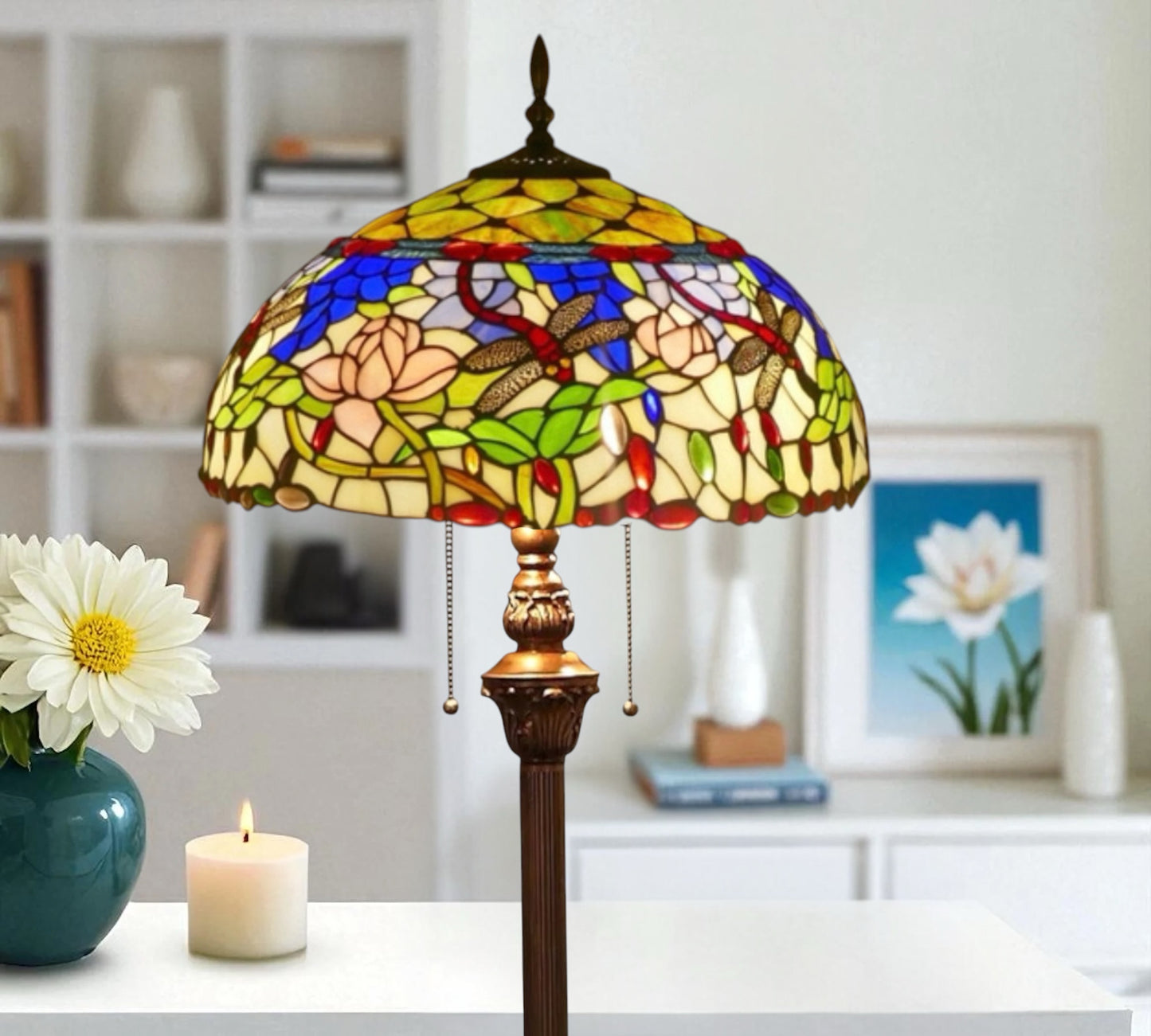CDH Tiffany Floor Lamp 18" XLARGE 46CM shade (16941FX)