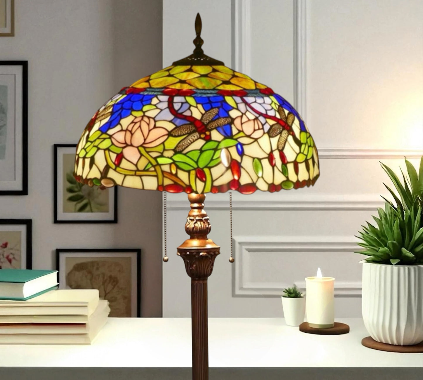 CDH Tiffany Floor Lamp 18" XLARGE 46CM shade (16941FX)