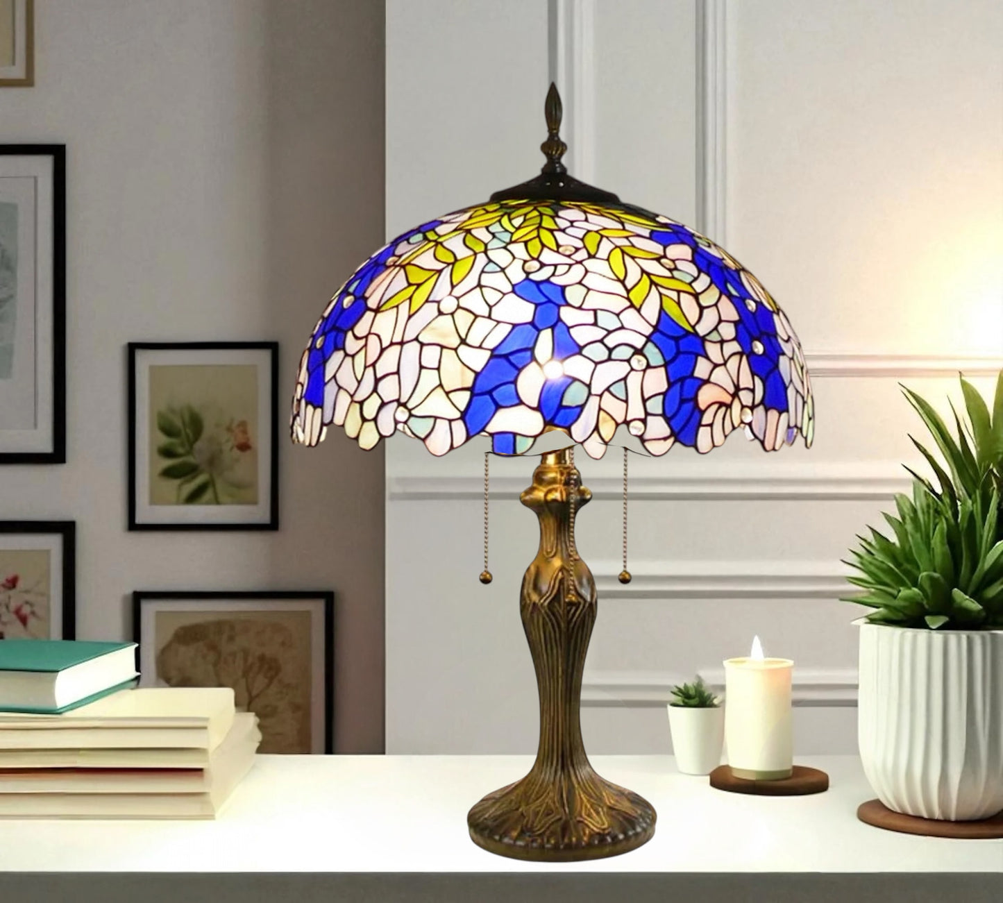 CDH 16" Tiffany Table Lamp 40cm Shade (16039)