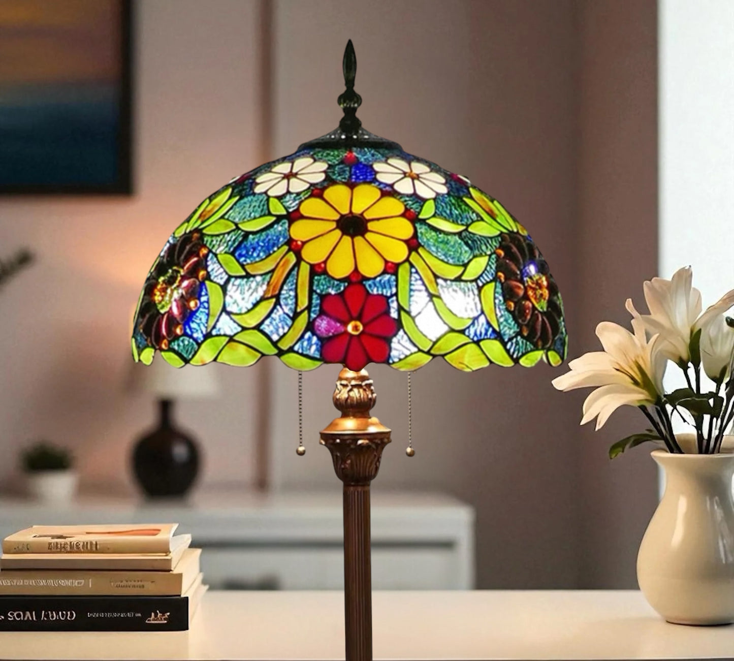 CDH Tiffany Floor Lamp 18" XLARGE 46CM shade (16096FX)