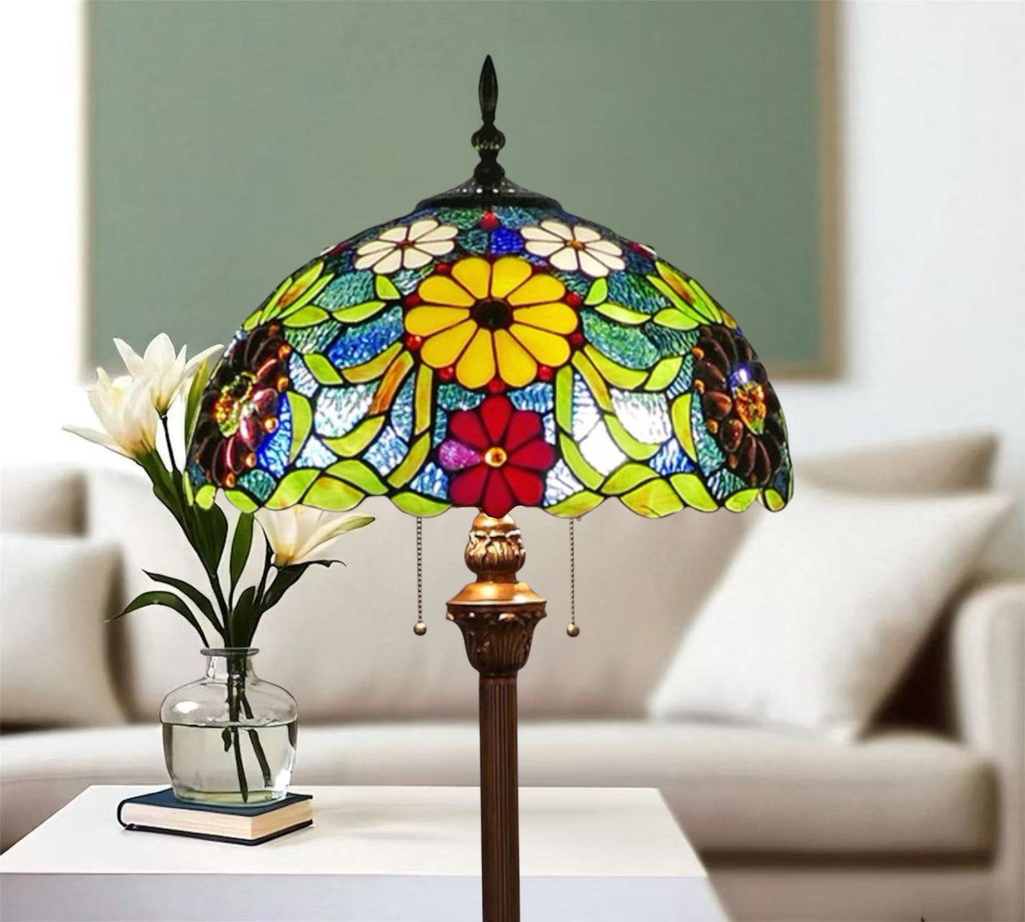 CDH Tiffany Floor Lamp 18" XLARGE 46CM shade (16096FX)
