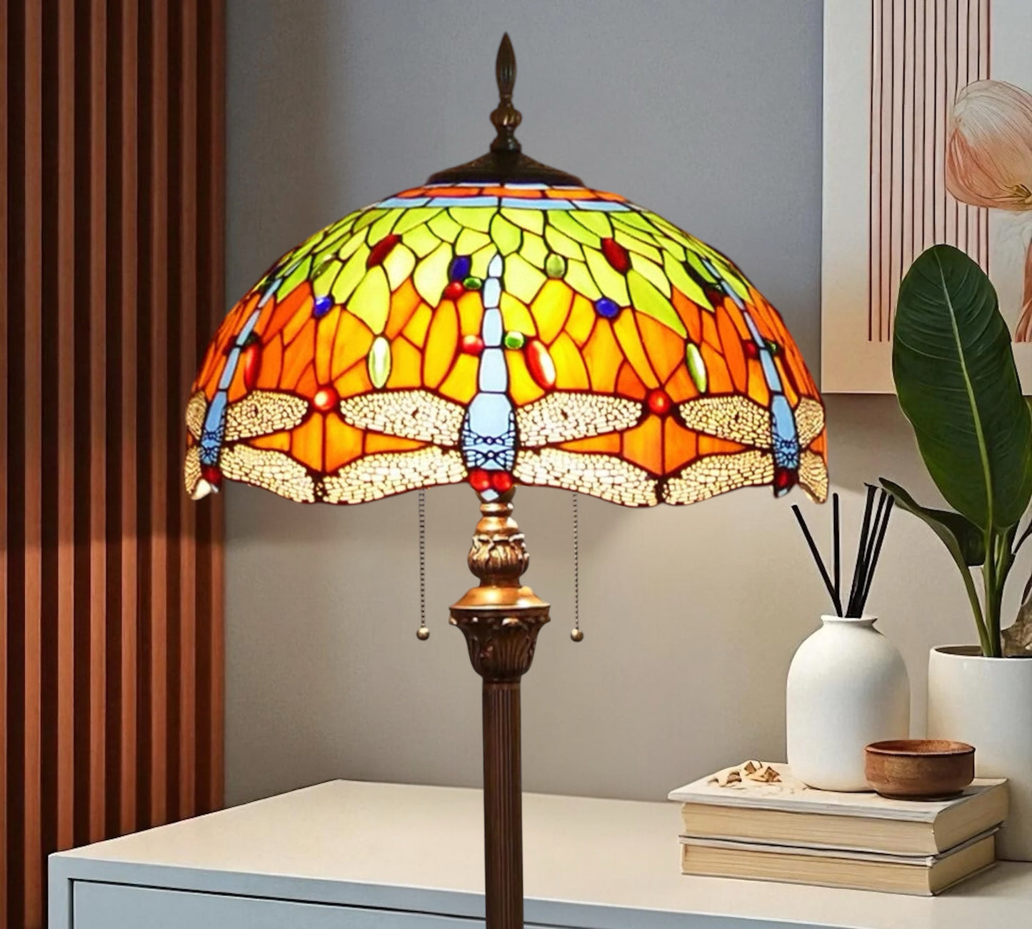 CDH Tiffany Floor Lamp (15004F) 16" 40CM Shade