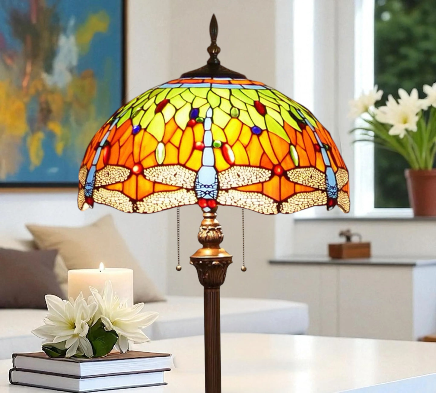 CDH Tiffany Floor Lamp (15004F) 16" 40CM Shade