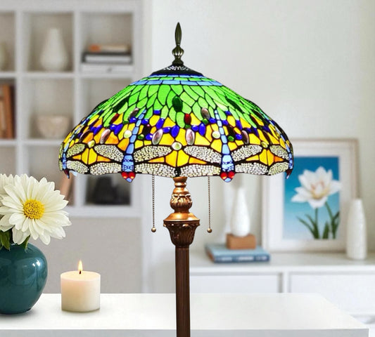CDH Tiffany Floor Lamp 18" XLARGE 46CM shade (16035GFX)