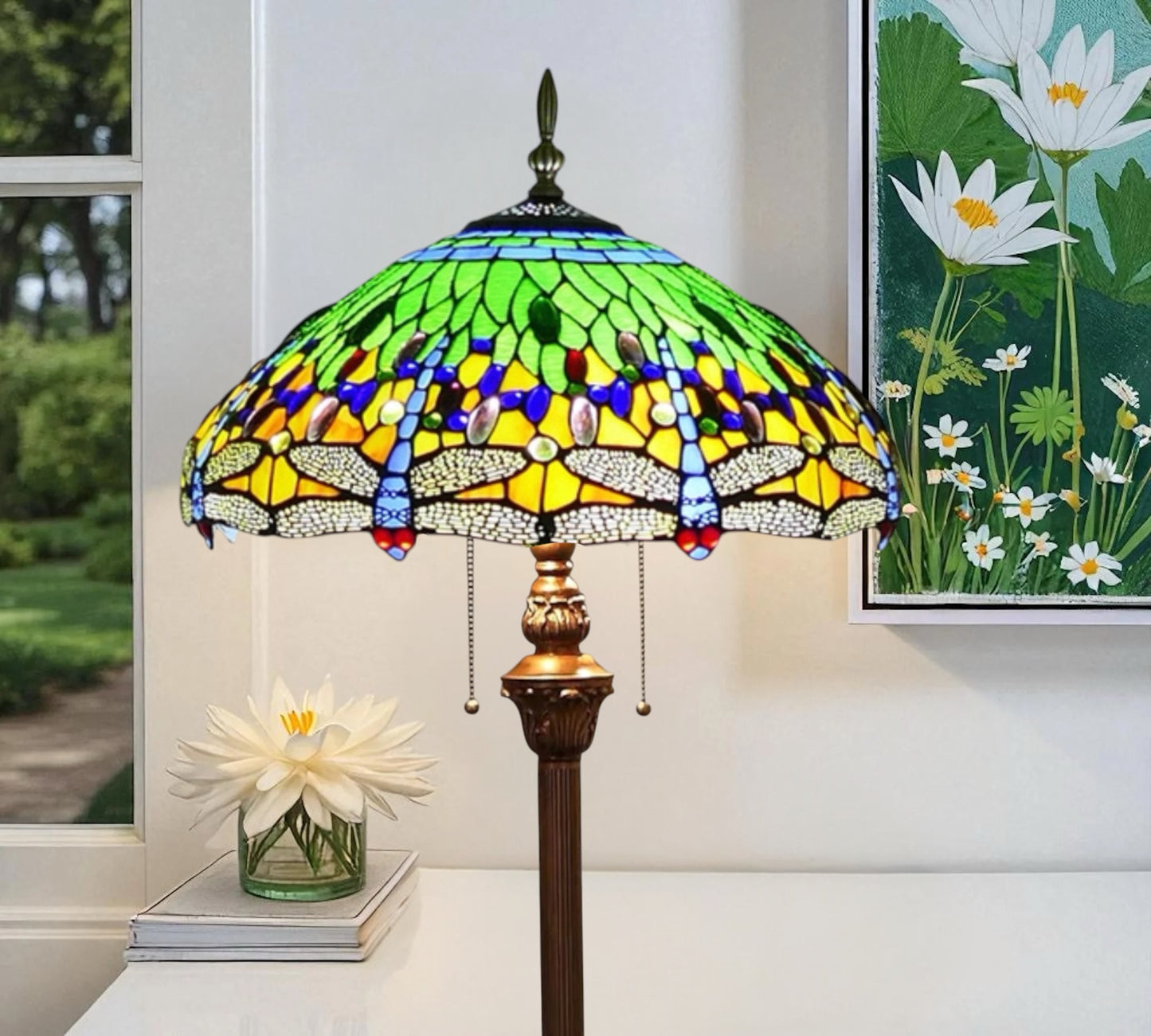 CDH Tiffany Floor Lamp 18" XLARGE 46CM shade (16035GFX)