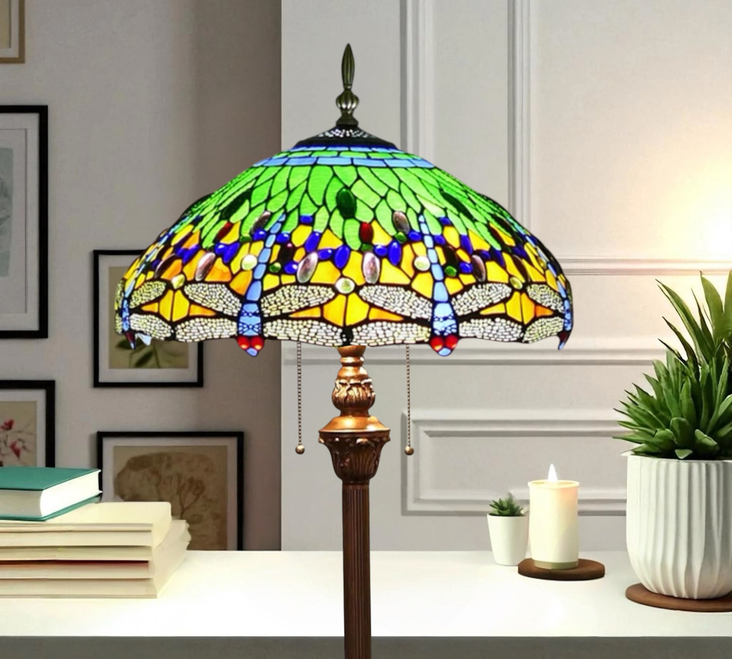 CDH Tiffany Floor Lamp 18" XLARGE 46CM shade (16035GFX)