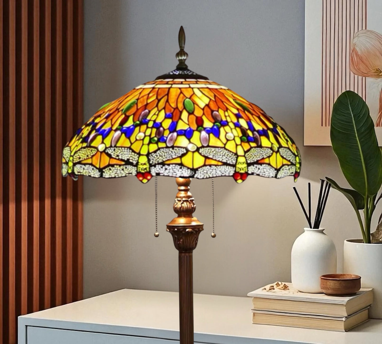CDH Tiffany Floor Lamp 18" XLARGE 46CM shade (16035FX)