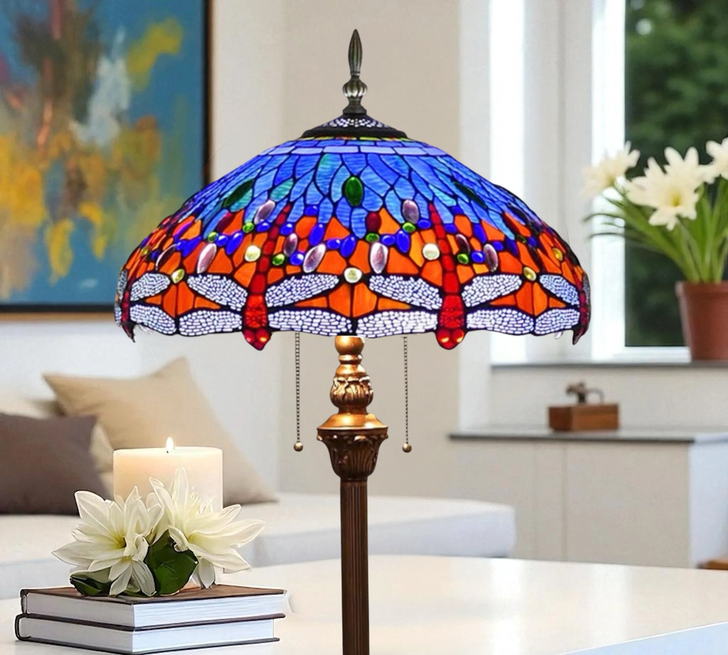 CDH Tiffany Floor Lamp XLARGE 18" 46CM shade (19014)
