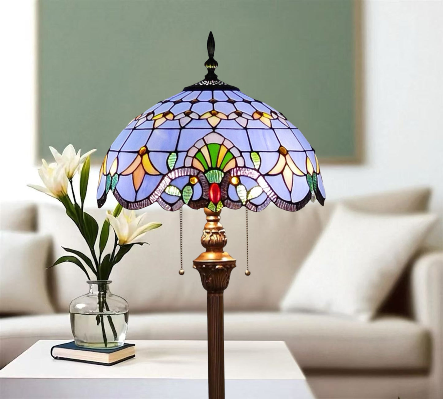 CDH Tiffany Floor Lamp (16942) 16" 40CM Shade
