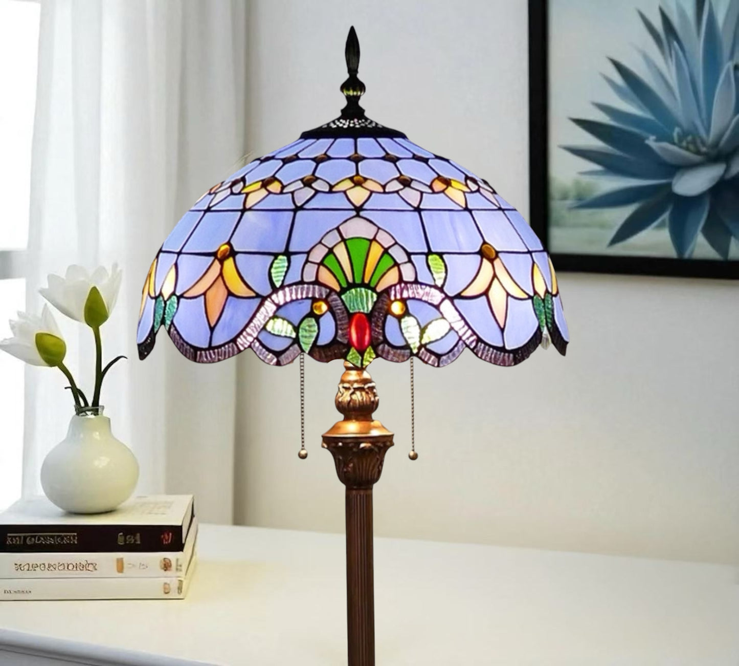 CDH Tiffany Floor Lamp 20”XLARGE 50CM shade (16942FX)