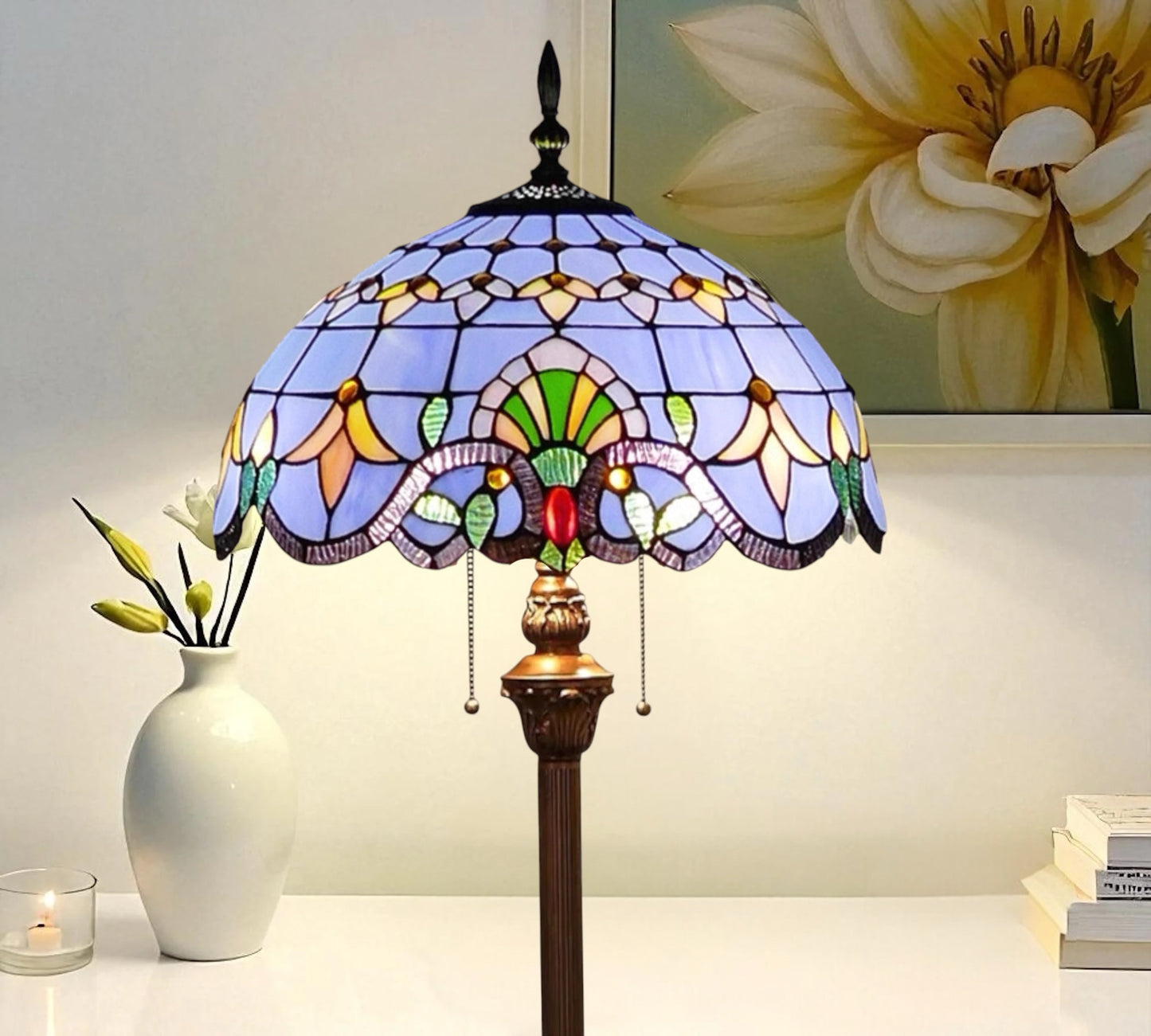 CDH Tiffany Floor Lamp 20”XLARGE 50CM shade (16942FX)