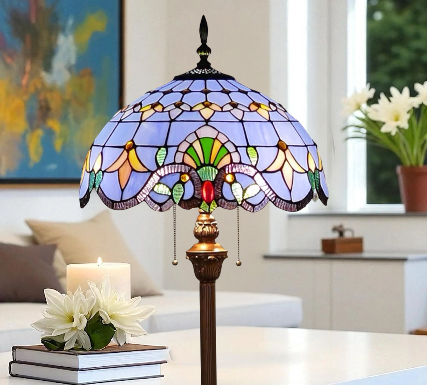 CDH Tiffany Floor Lamp 20”XLARGE 50CM shade (16942FX)