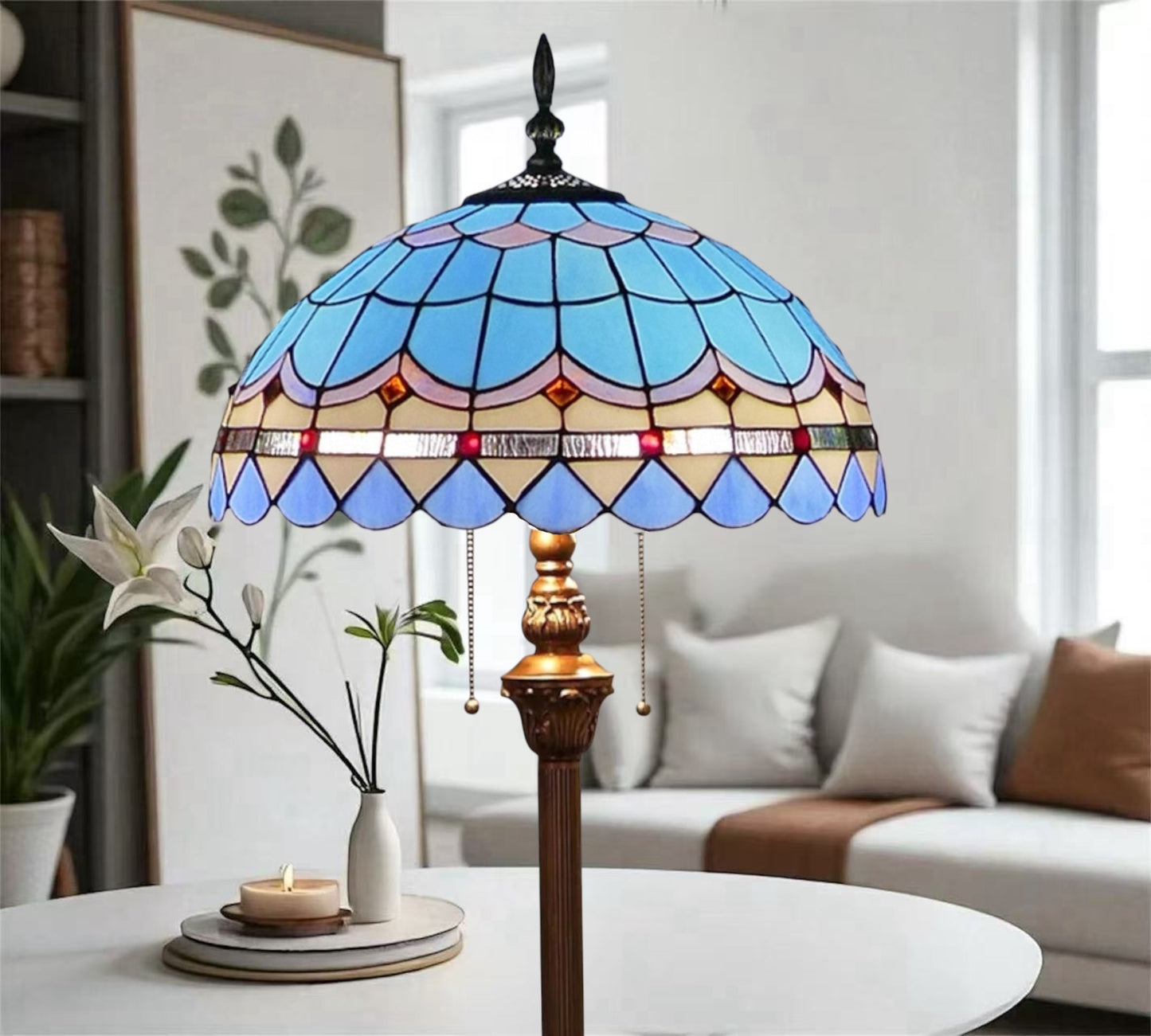 CDH Tiffany Floor Lamp 20”XLARGE 50CM shade (16101FX)