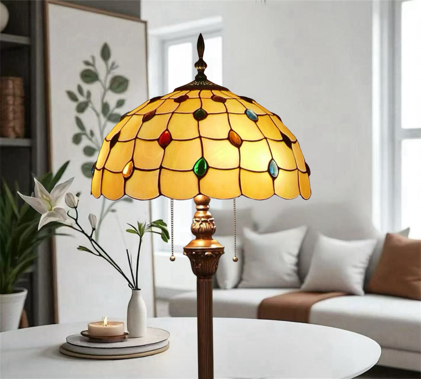 CDH Tiffany Floor Lamp (12010FL) 16" 40CM Shade
