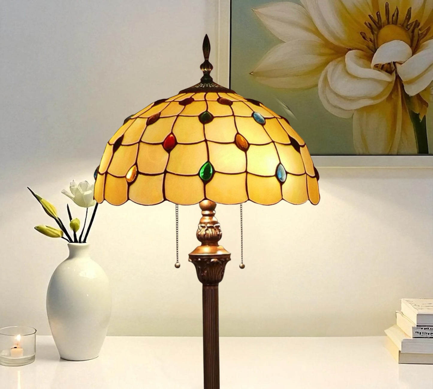 CDH Tiffany Floor Lamp (12010FL) 16" 40CM Shade