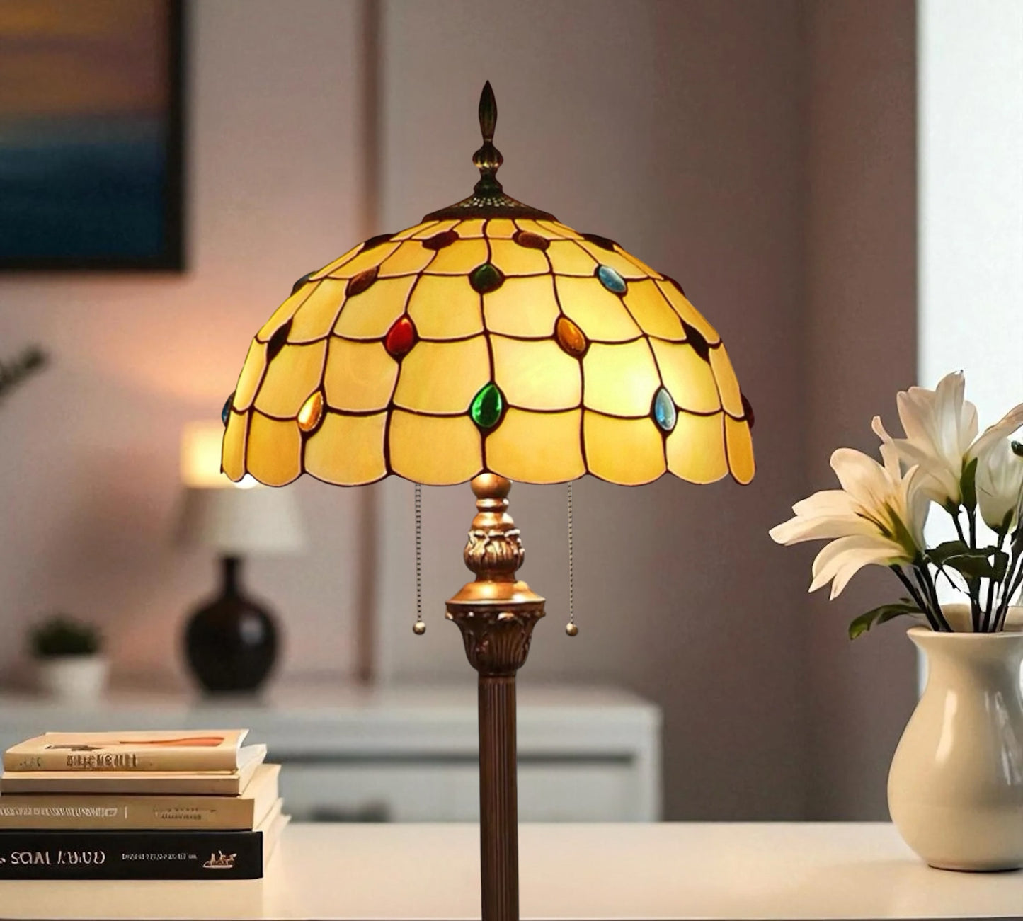 CDH Tiffany Floor Lamp (12010FL) 16" 40CM Shade