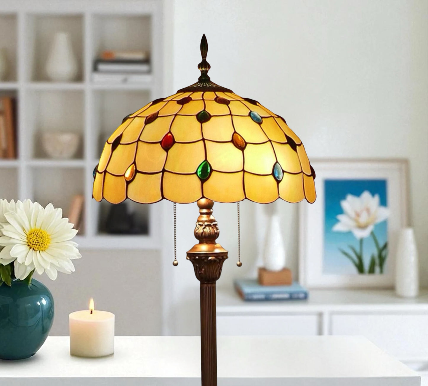 CDH Tiffany Floor Lamp (12010FL) 16" 40CM Shade