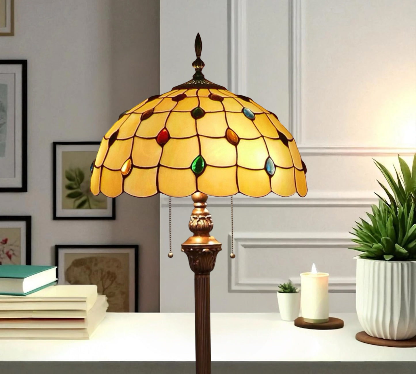 CDH Tiffany Floor Lamp (12010FL) 16" 40CM Shade