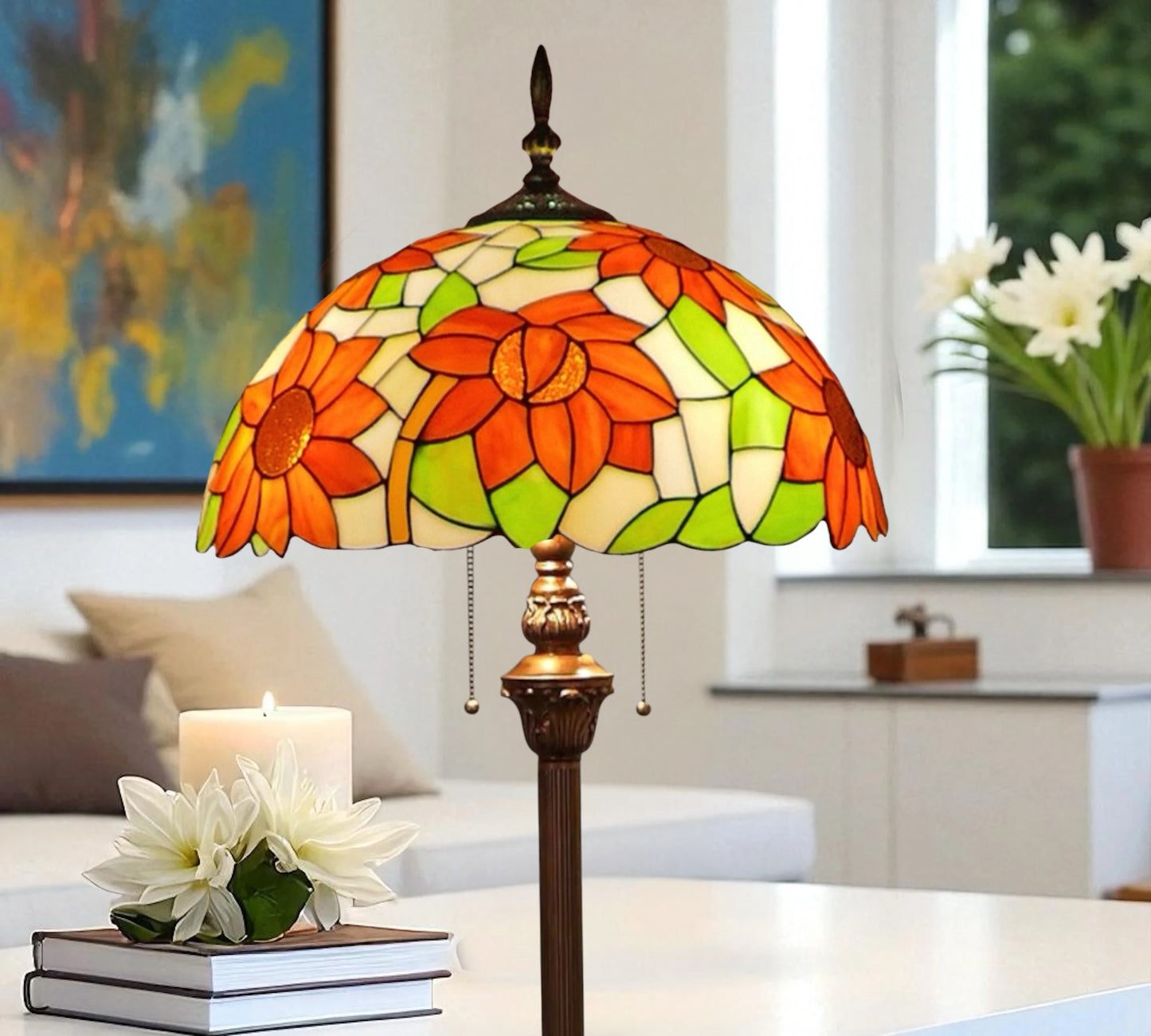 CDH Tiffany Floor Lamp 20”XLARGE 50CM shade (16068FX)