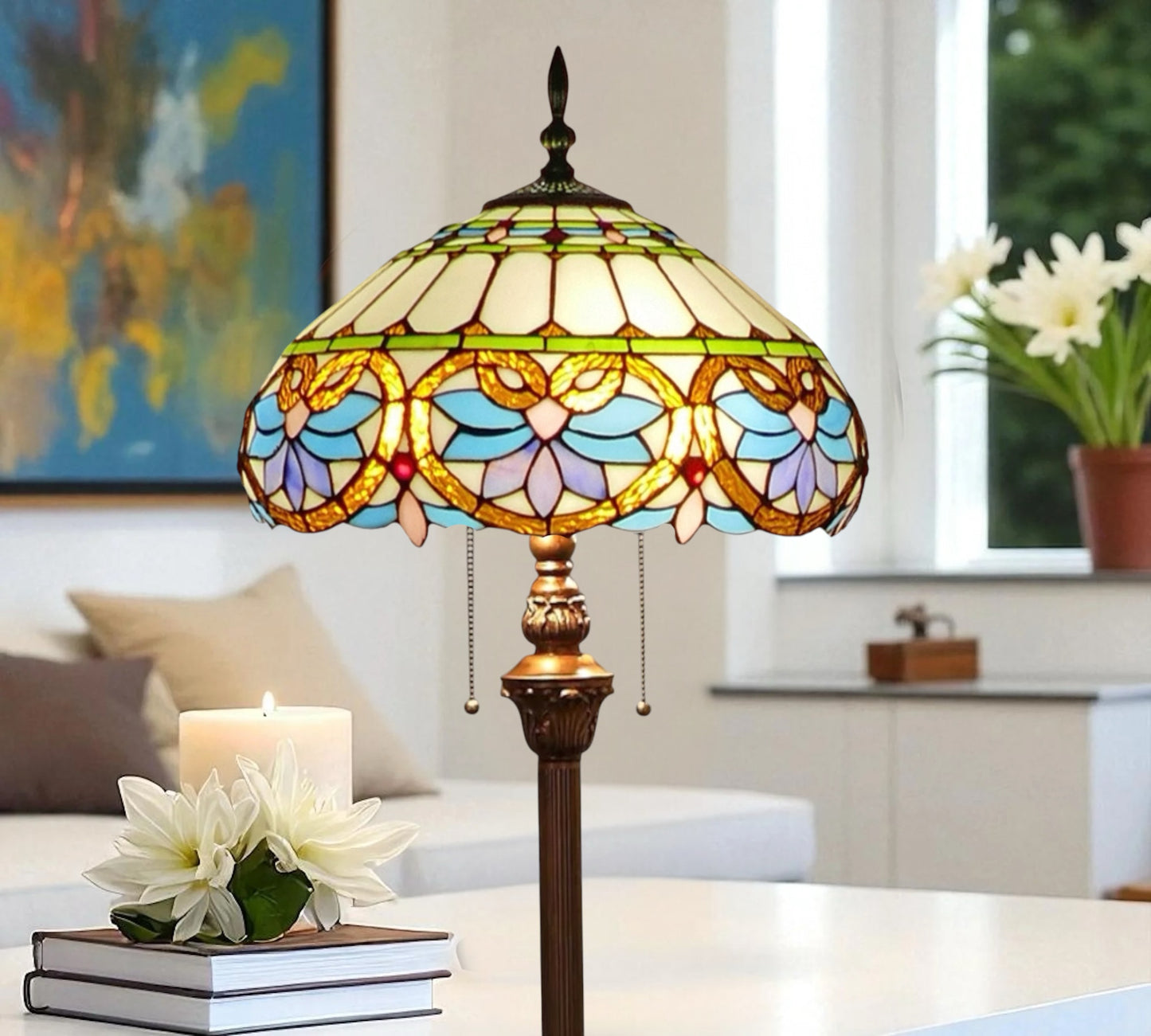 CDH Tiffany Floor Lamp (15059F) 16" 40CM Shade