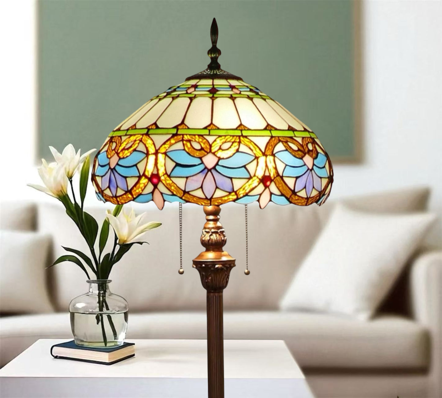 CDH Tiffany Floor Lamp (15059F) 16" 40CM Shade