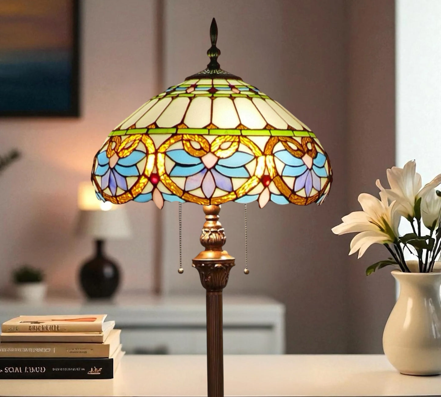 CDH Tiffany Floor Lamp (15059F) 16" 40CM Shade