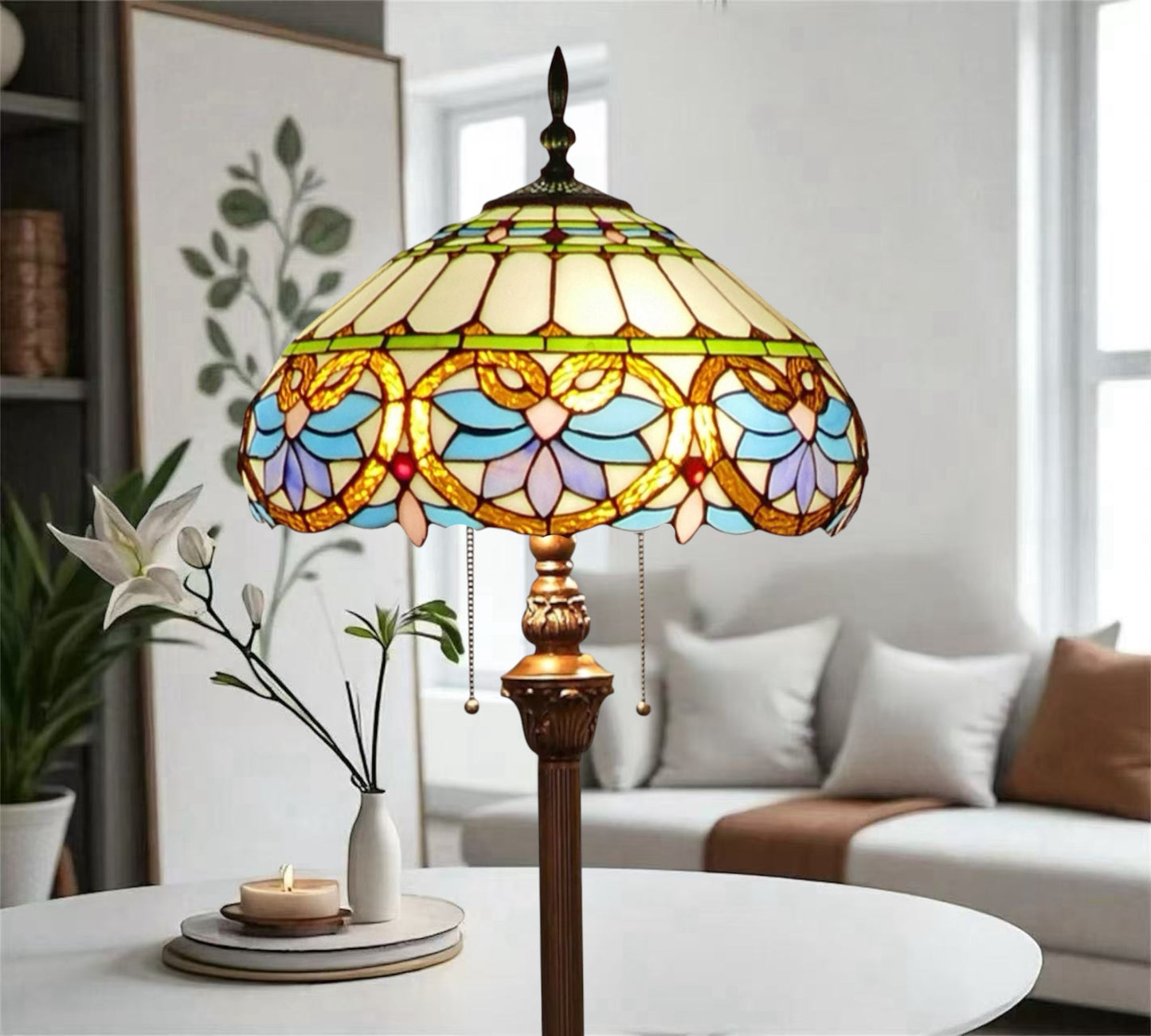 CDH Tiffany Floor Lamp (15059F) 16" 40CM Shade