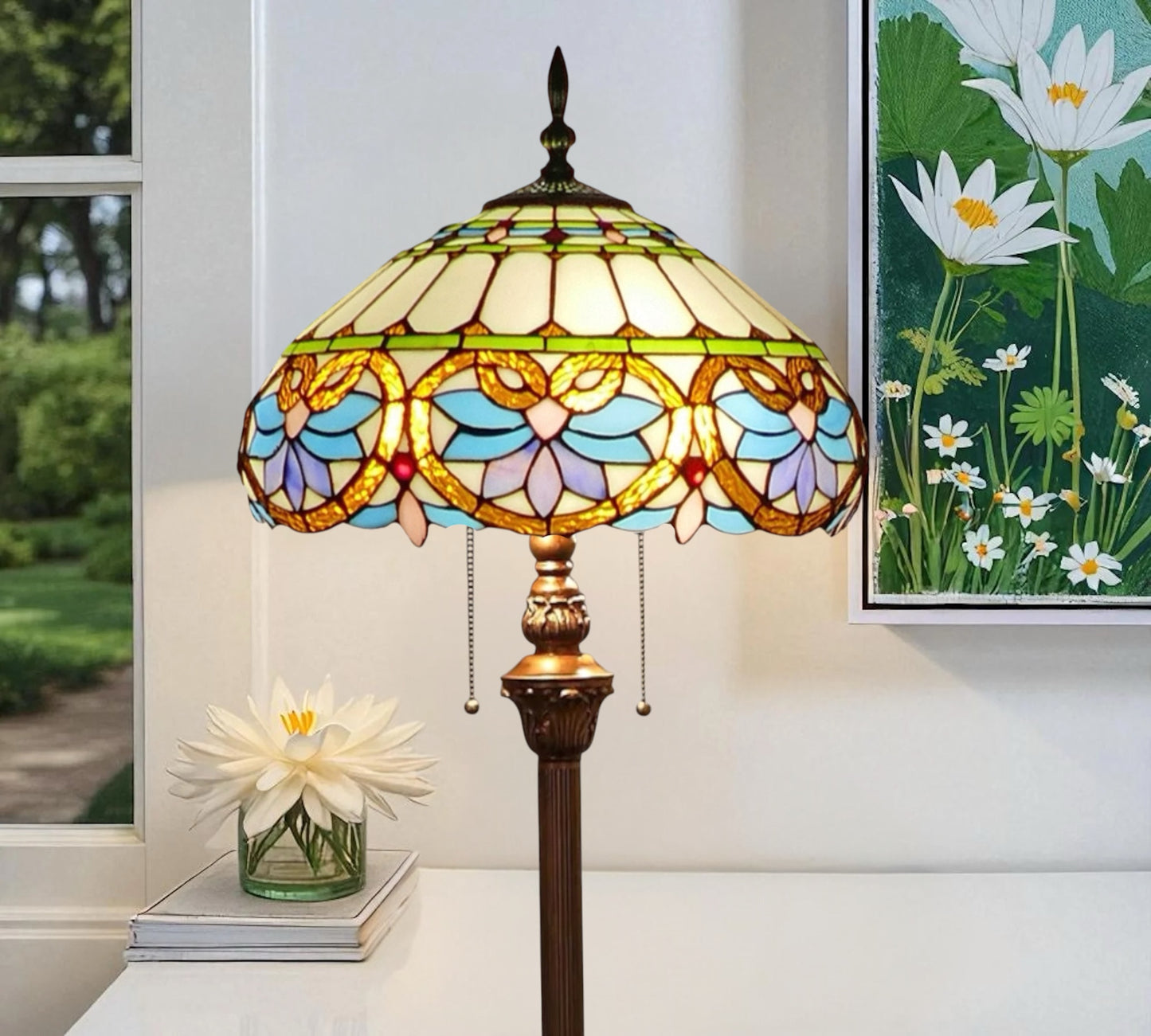 CDH Tiffany Floor Lamp (15059F) 16" 40CM Shade